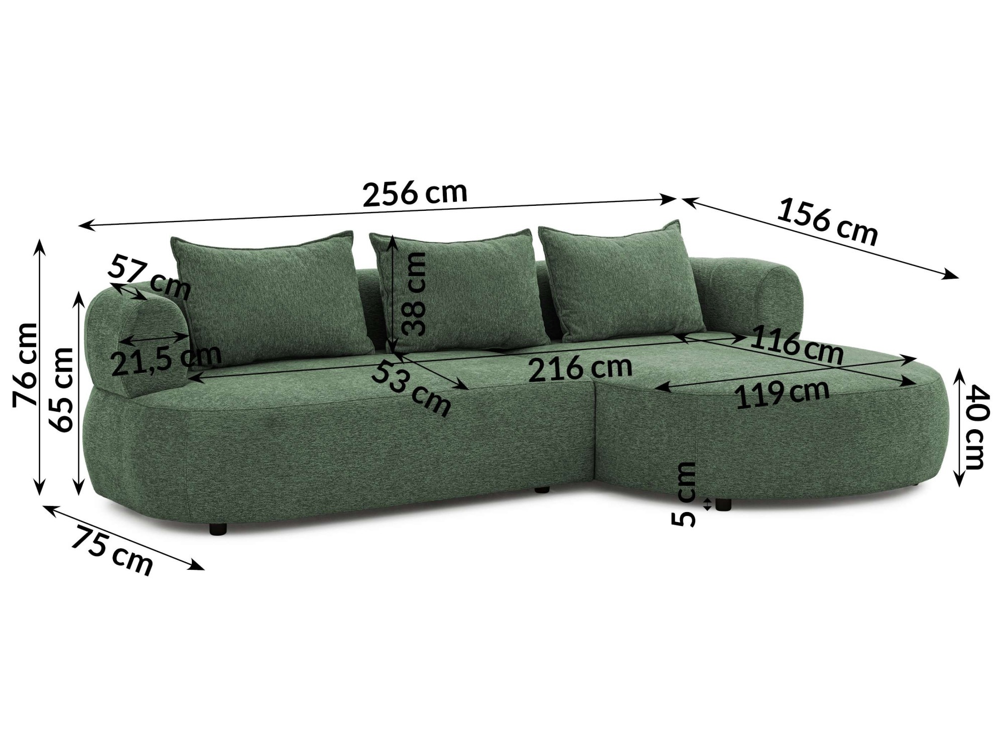 Home affaire Ecksofa »LUSSAC L-Form Design-Sofa mit Zierkissen, Maße B/T/H: 257/159/78 cm«, hoher Sitzkomfort und modernes Design, Sofa ohne Bettfunktion