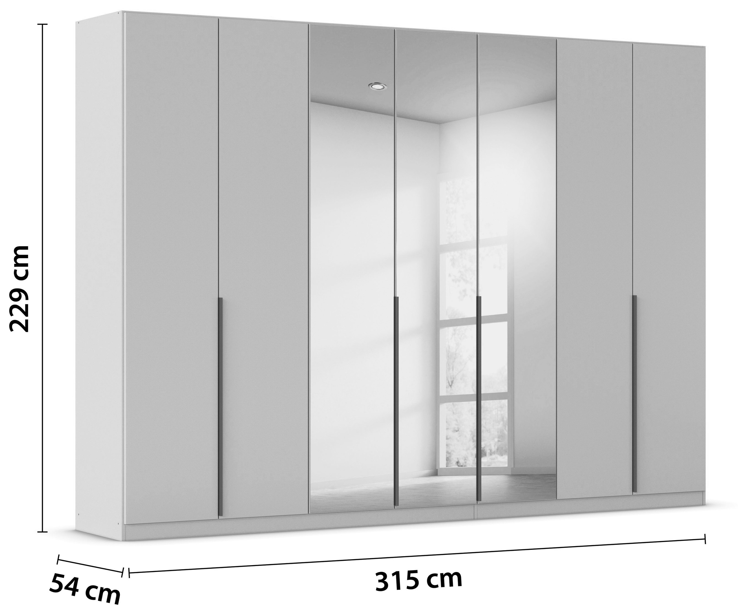 rauch Drehtürenschrank »Kleiderschrank Schrank Garderobe AGORDO mit Dekor- oder Hochglanzfront«, (in zwei Griff-Farben), durchdachte Innenausstattung, in 6 Breiten und 2 Höhen MADE IN GERMANY