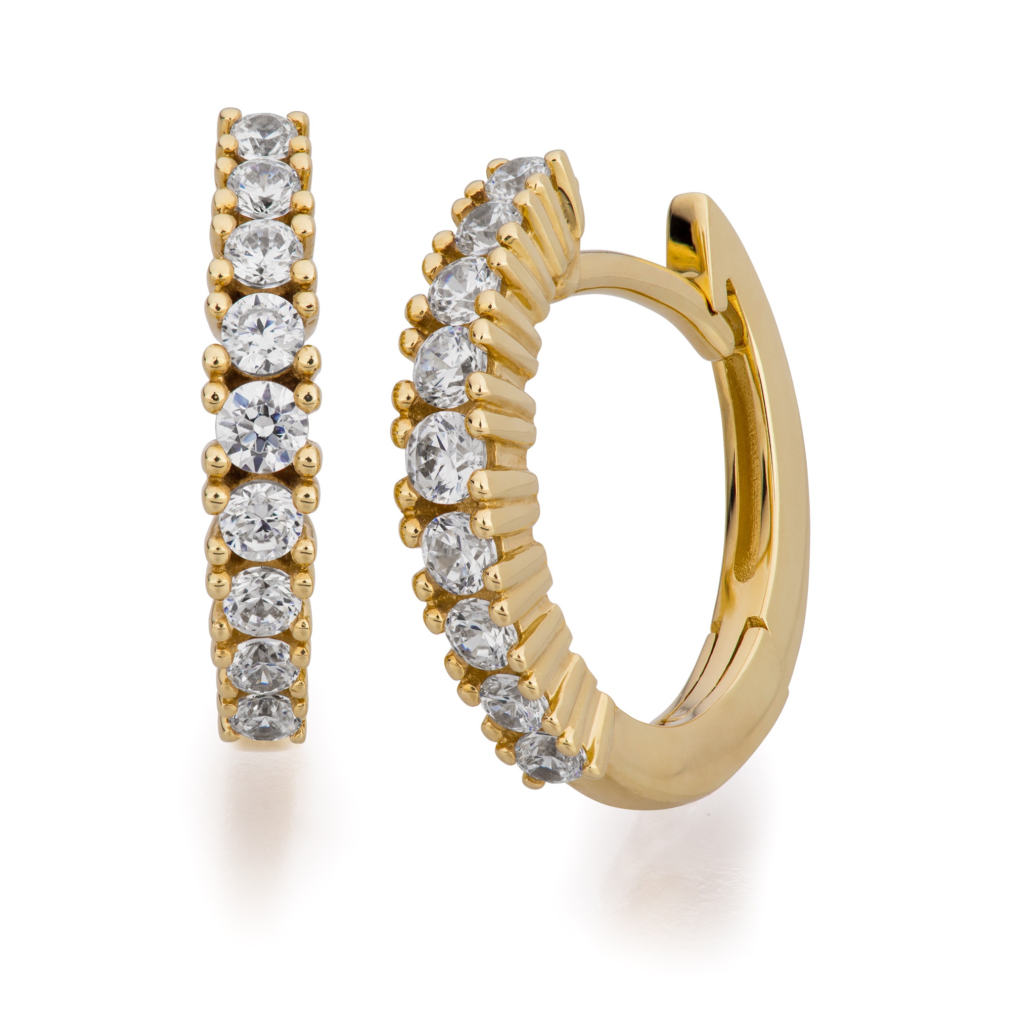 Orolino Paar Creolen »Gold 333 mit 18 weißen Zirkonia-Steinen«