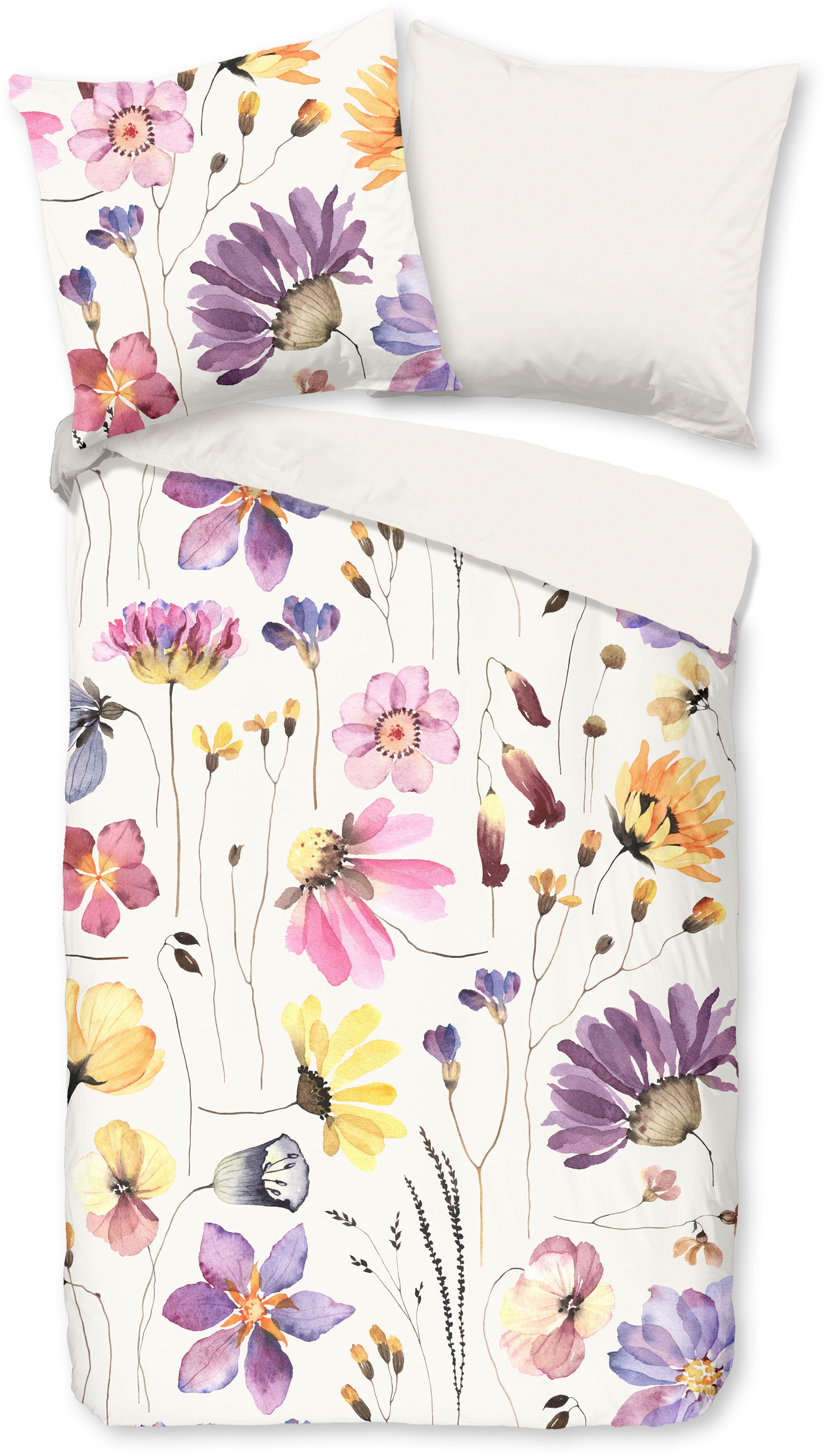 good morning Wendebettwäsche »Kate«, 100% Baumwolle, 135x200, Reißverschluss, Wendeoptik, Blumen, Natur