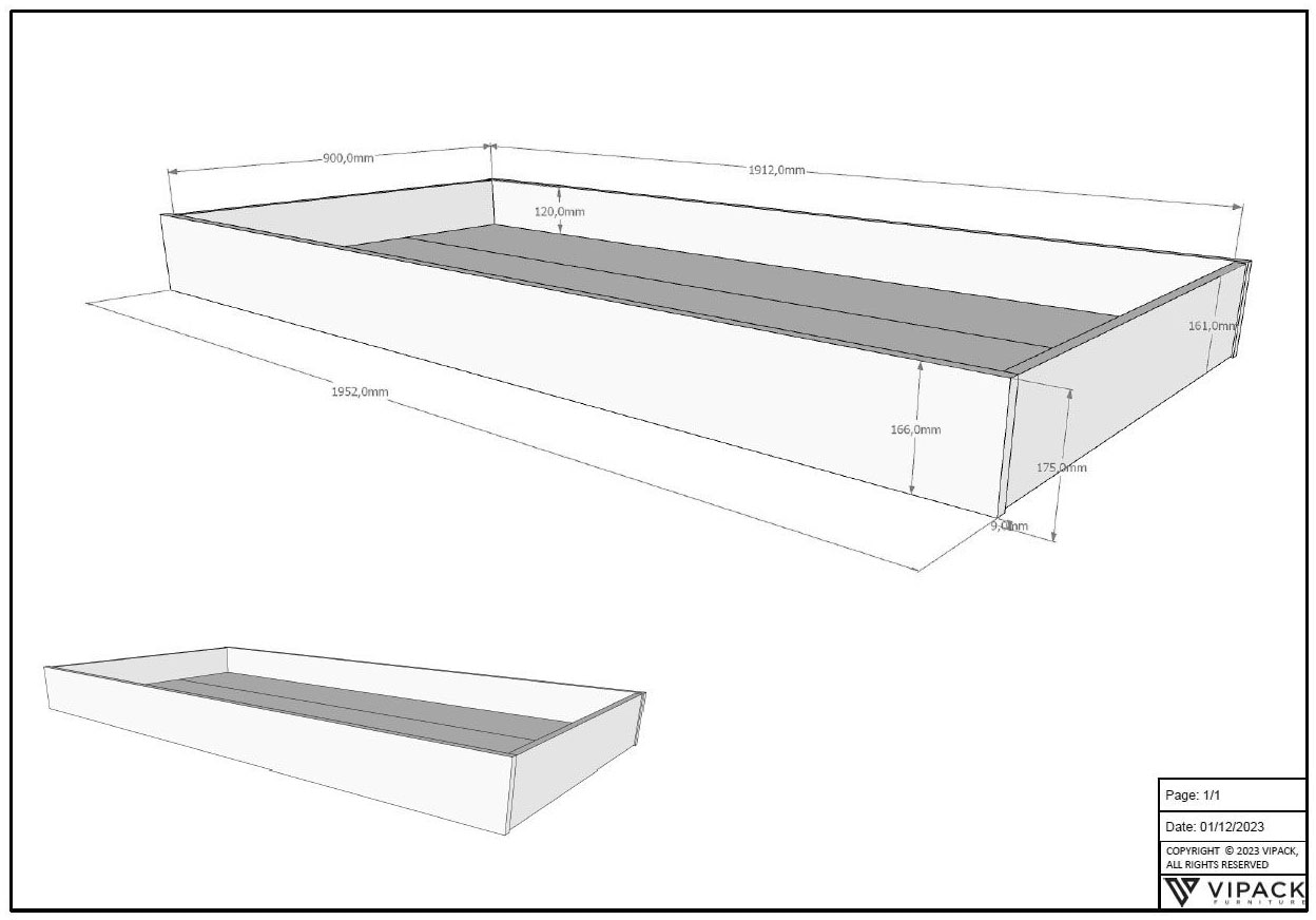 Home affaire Bettschubkasten Made in Europe,  mit Rollenführung, 90x90cm, auch als Stauraum nutzbar, Eiche geölt