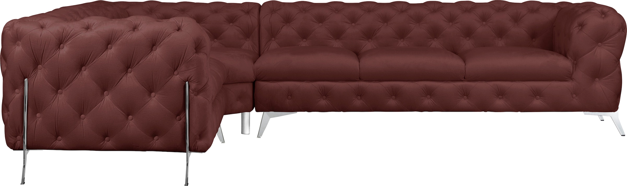 Leonique Chesterfield-Sofa »Amaury L-Form«, großes Ecksofa, Chesterfield-Op günstig online kaufen