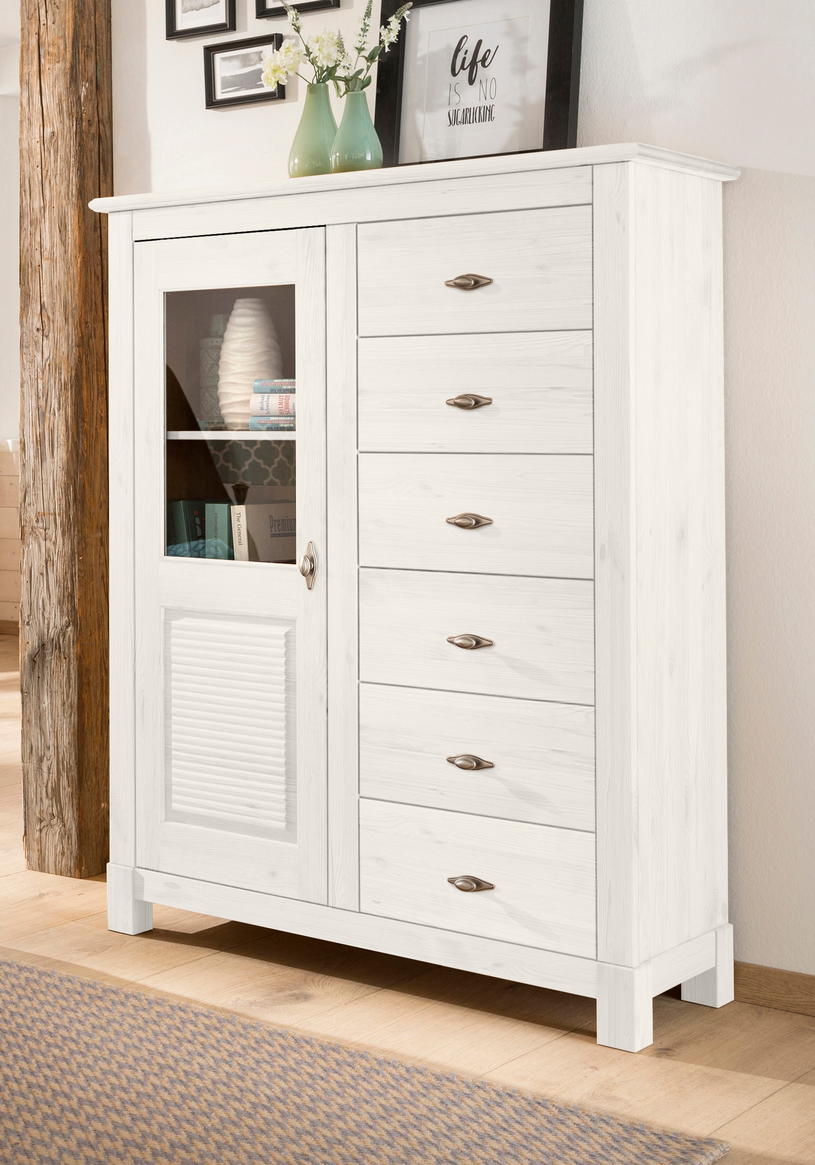Home affaire Highboard »Rauna«, Vitrine, Breite 103 cm