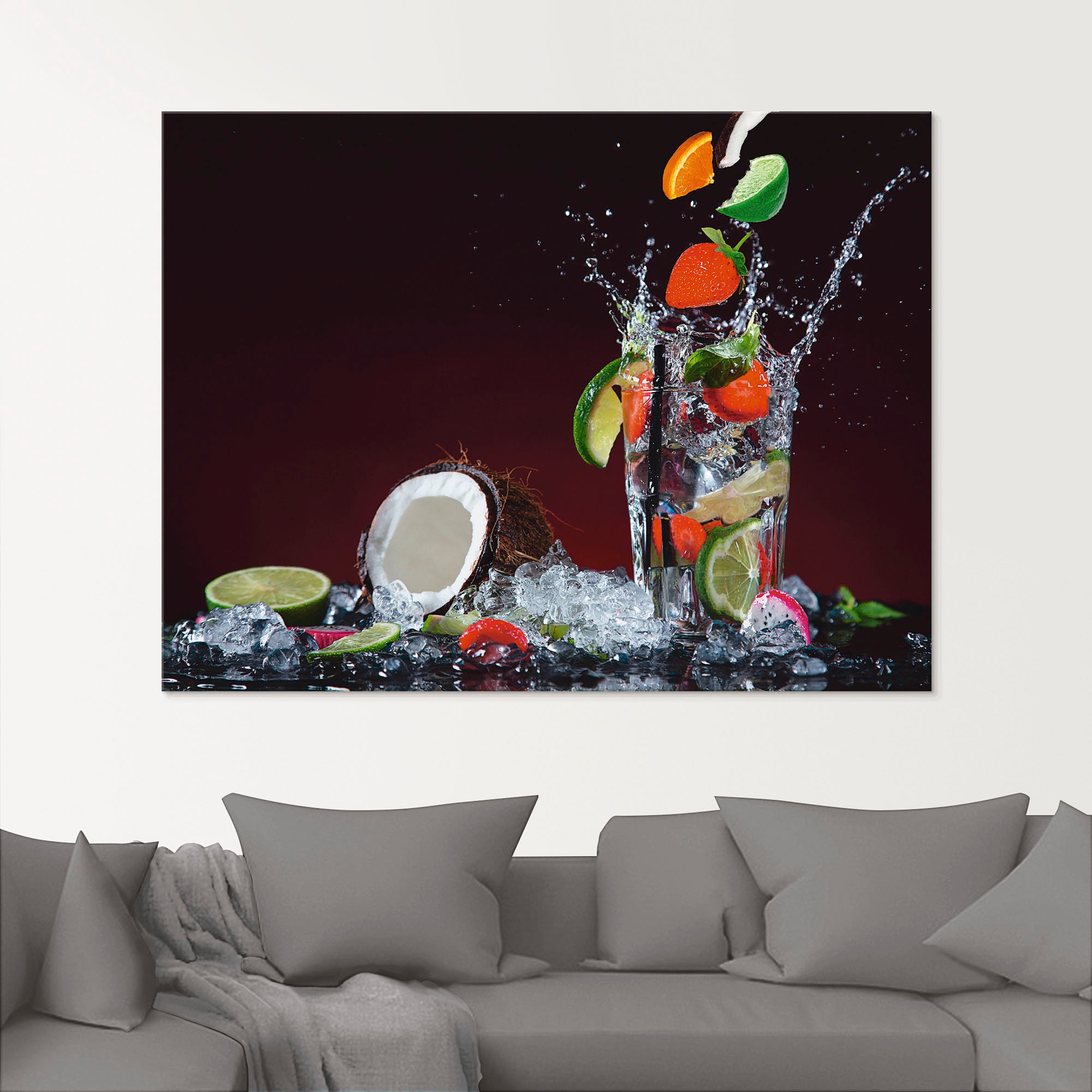 Artland Glasbild »Frischer Fruchtcocktail II«, Getränke, (1 St.), in verschiedenen Größen