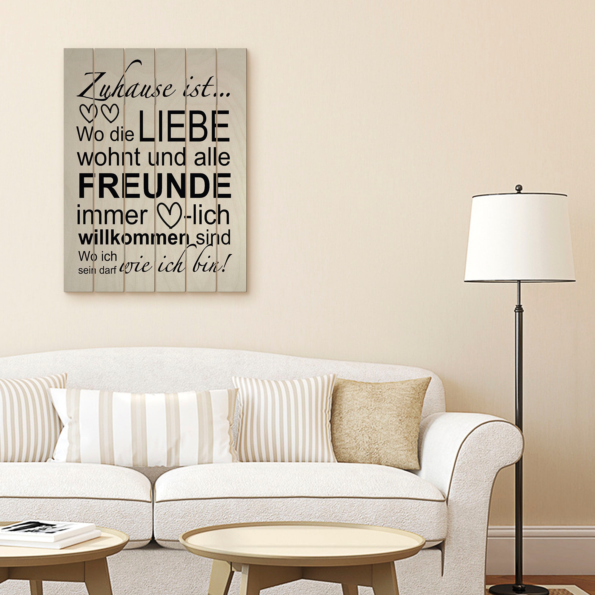 Artland Holzbild »Wo die Liebe wohnt«, Sprüche & Texte, (1 St.)