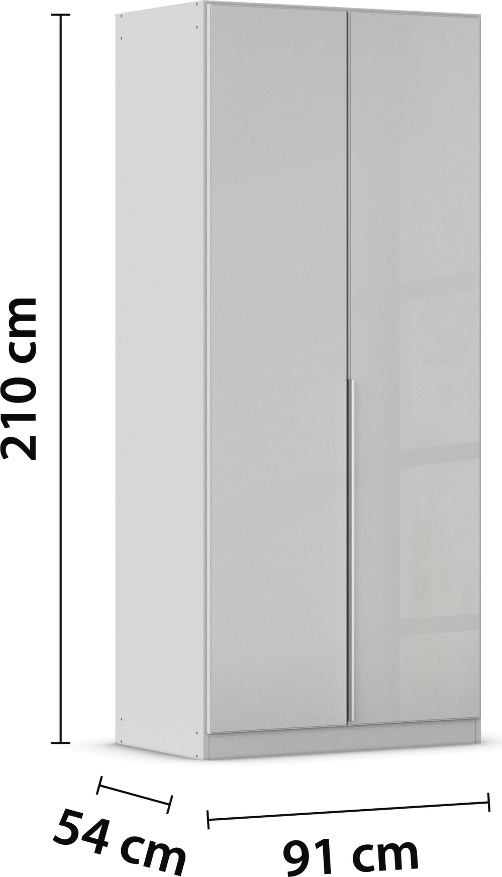 rauch Drehtürenschrank »Kleiderschrank Kleiderschränke Schrank Garderobe AGORDO mit Glasfront«, (in zwei Griff-Farben), durchdachte Innenausstattung, in 6 Breiten und 2 Höhen MADE IN GERMANY
