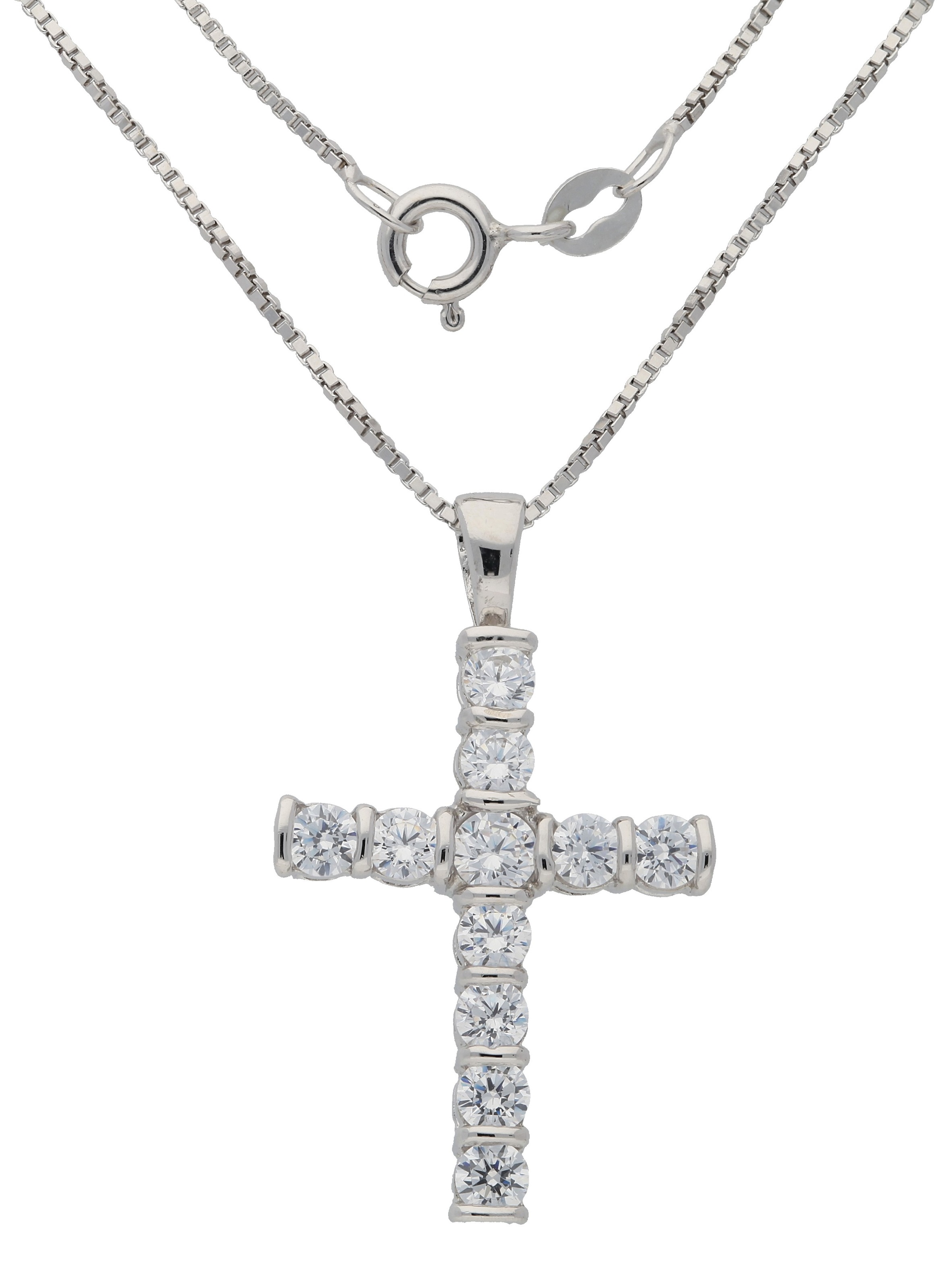 Vivance Kette mit Anhänger »Kreuz« Zirkonia