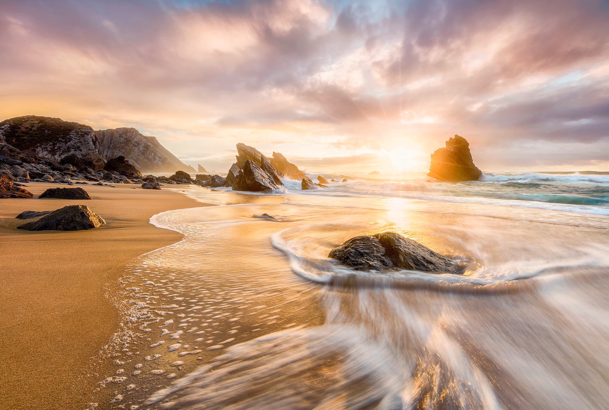 Komar Fototapete »Vlies Fototapete - Rising Sun - Größe 368 x 248 cm« Motiv | bedruckt glatt