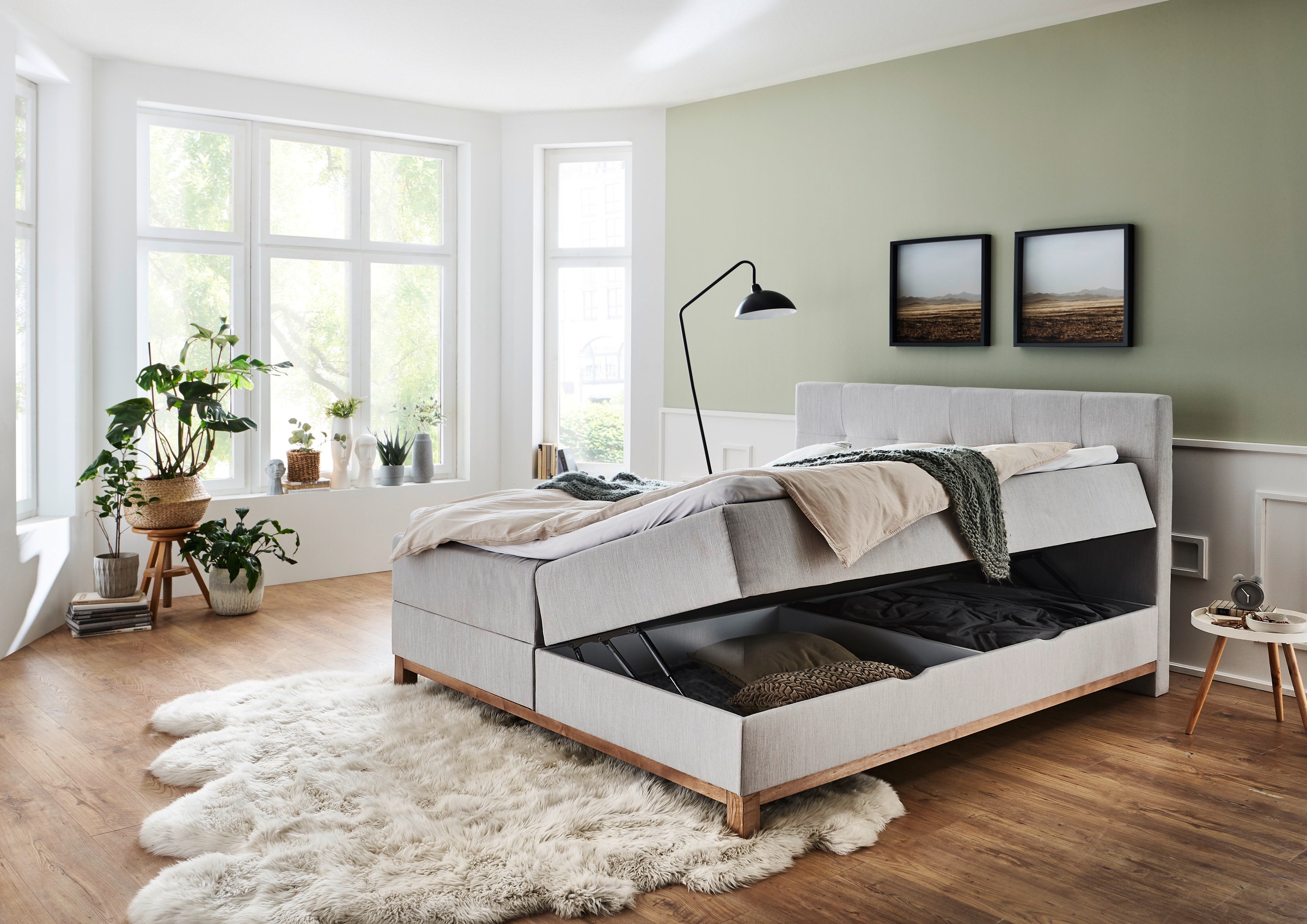 meise.möbel Boxspringbett »Catania«, mit Bettkasten und Topper