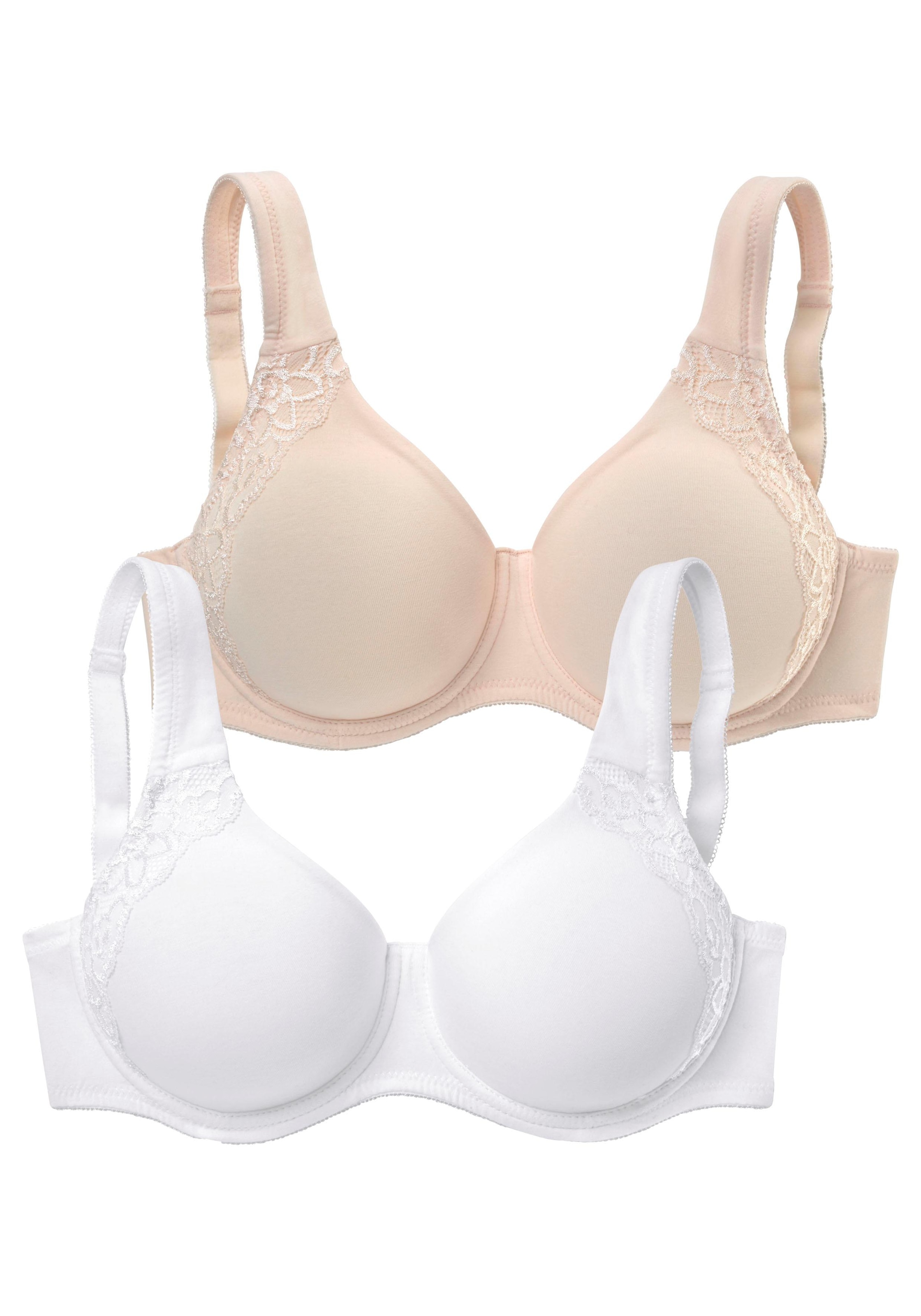 petite fleur Minimizer-BH, (Packung, bestellen Basic 2 Online-Shop breiteren Cups mit Stück), Bügel, im mit Trägern, und Dessous doppellagigen