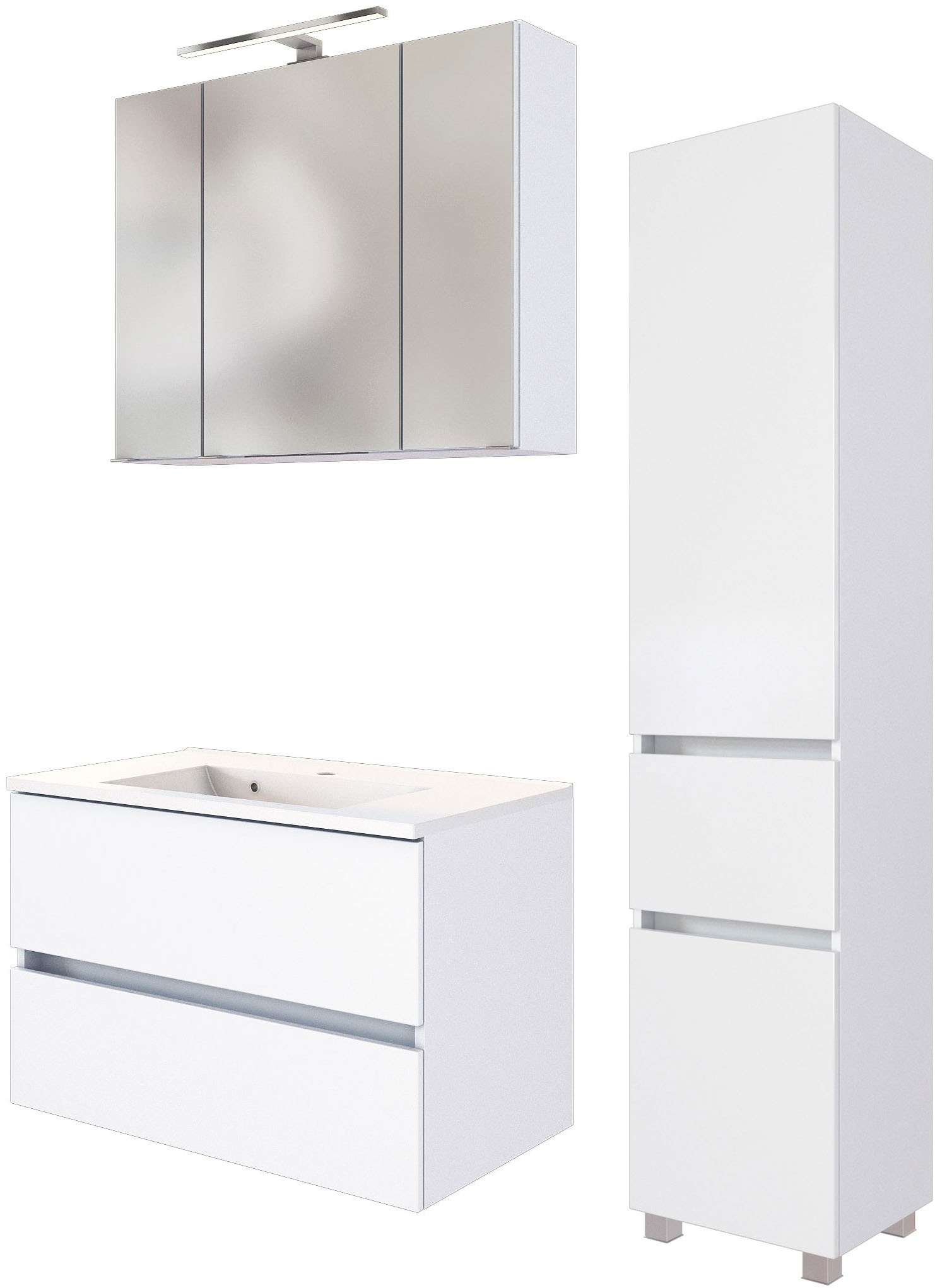 welltime Badmöbel-Set »Welltime Möbel Baabe Waschtisch-Set 3tlg. oder 5tlg. günstig online kaufen