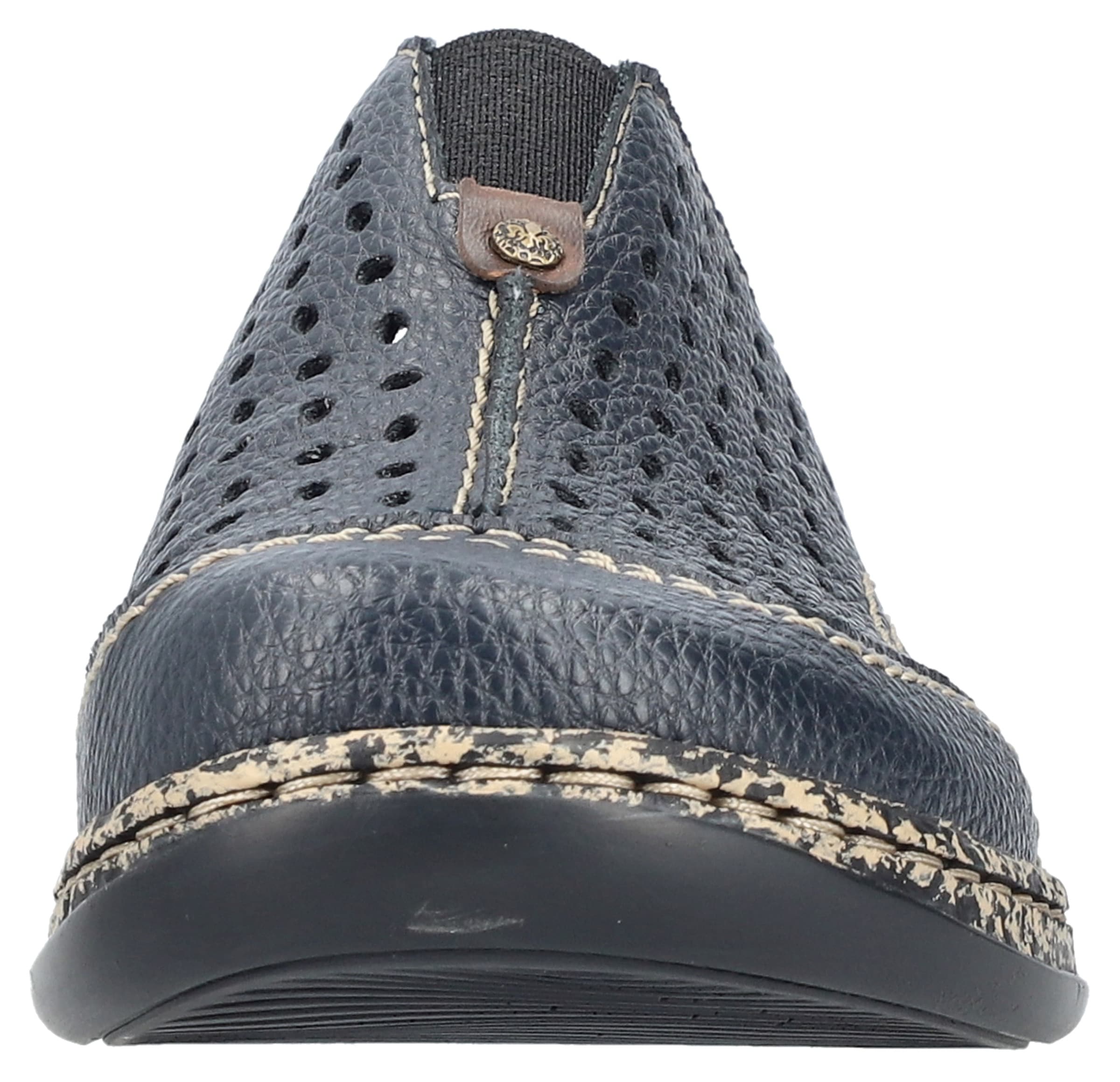 Rieker Clog, Schlupfschuh, Hausschuh, Sommerschuh mit Perforation