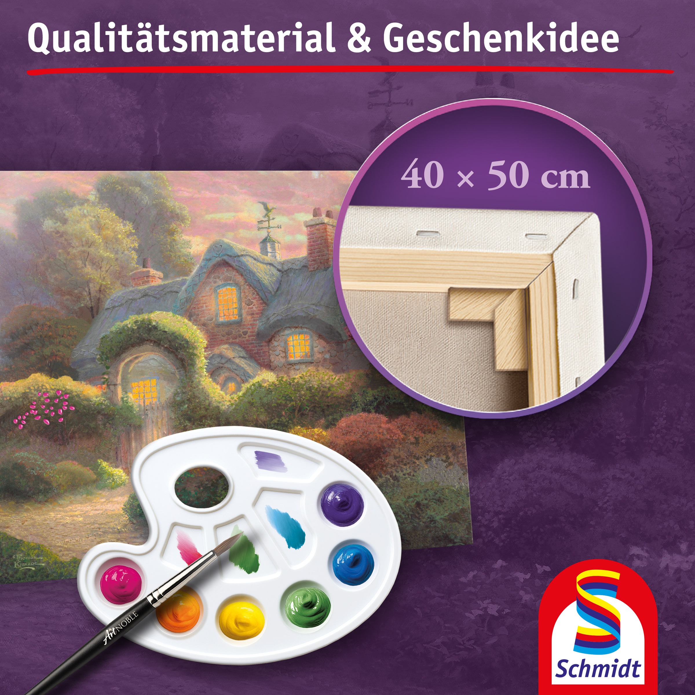Schmidt Spiele Malvorlage »MyArtNoble, Thomas Kinkade, Malset Rosebud Cottage«