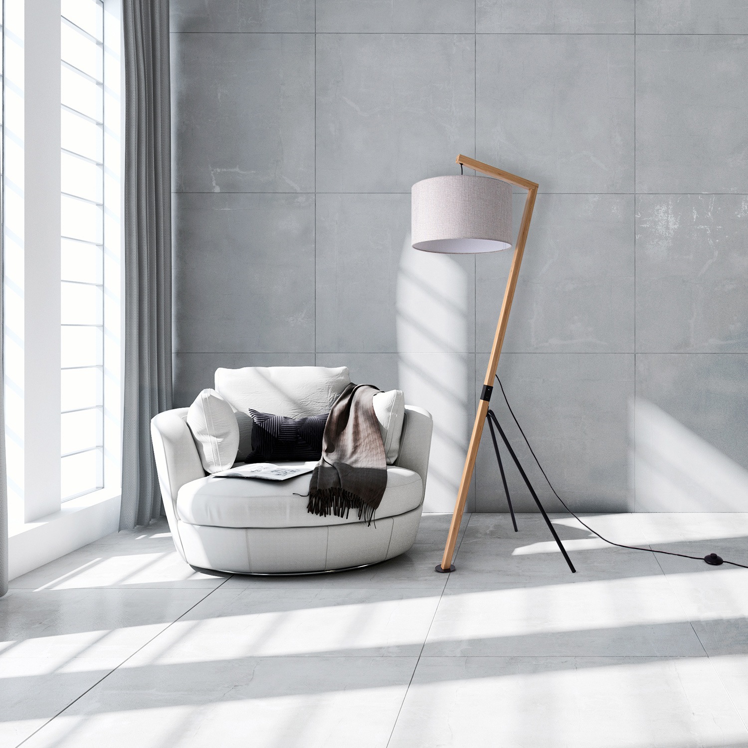 Paco Home Stehlampe »GALLOW«, 1 flammig, Leuchtmittel E27   ohne Leuchtmitt günstig online kaufen