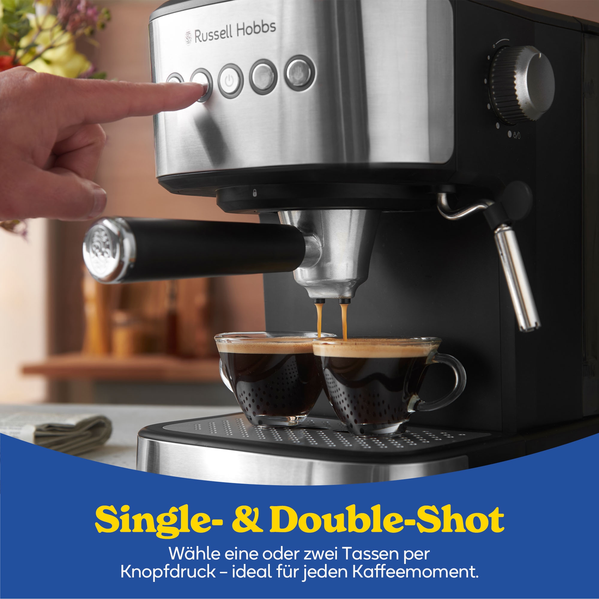 RUSSELL HOBBS Espressomaschine »Heaton 28700-56« 1.100 Watt, 1,5-l-Wassertank