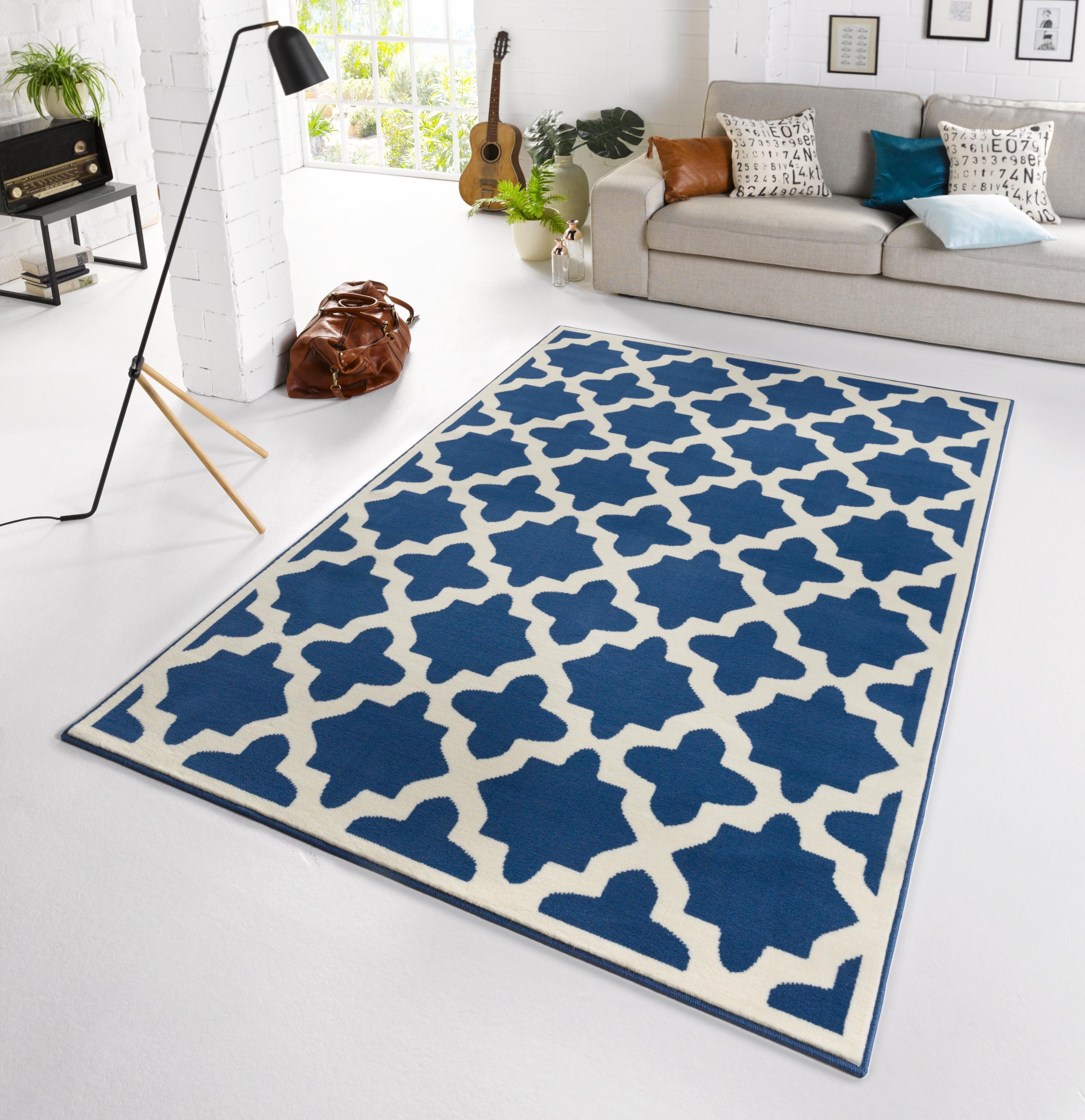 HANSE Home Teppich »Noble«, rechteckig, 9 mm Höhe, Kurzflor, Design in grafischem Muster, Robust, Pflegeleicht, Gekettelt