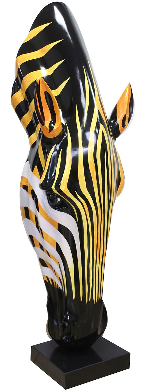 GILDE Tierfigur »Skulptur Zebra Zebrakopf orange; schwarz; weiß H. 50 cm« günstig online kaufen