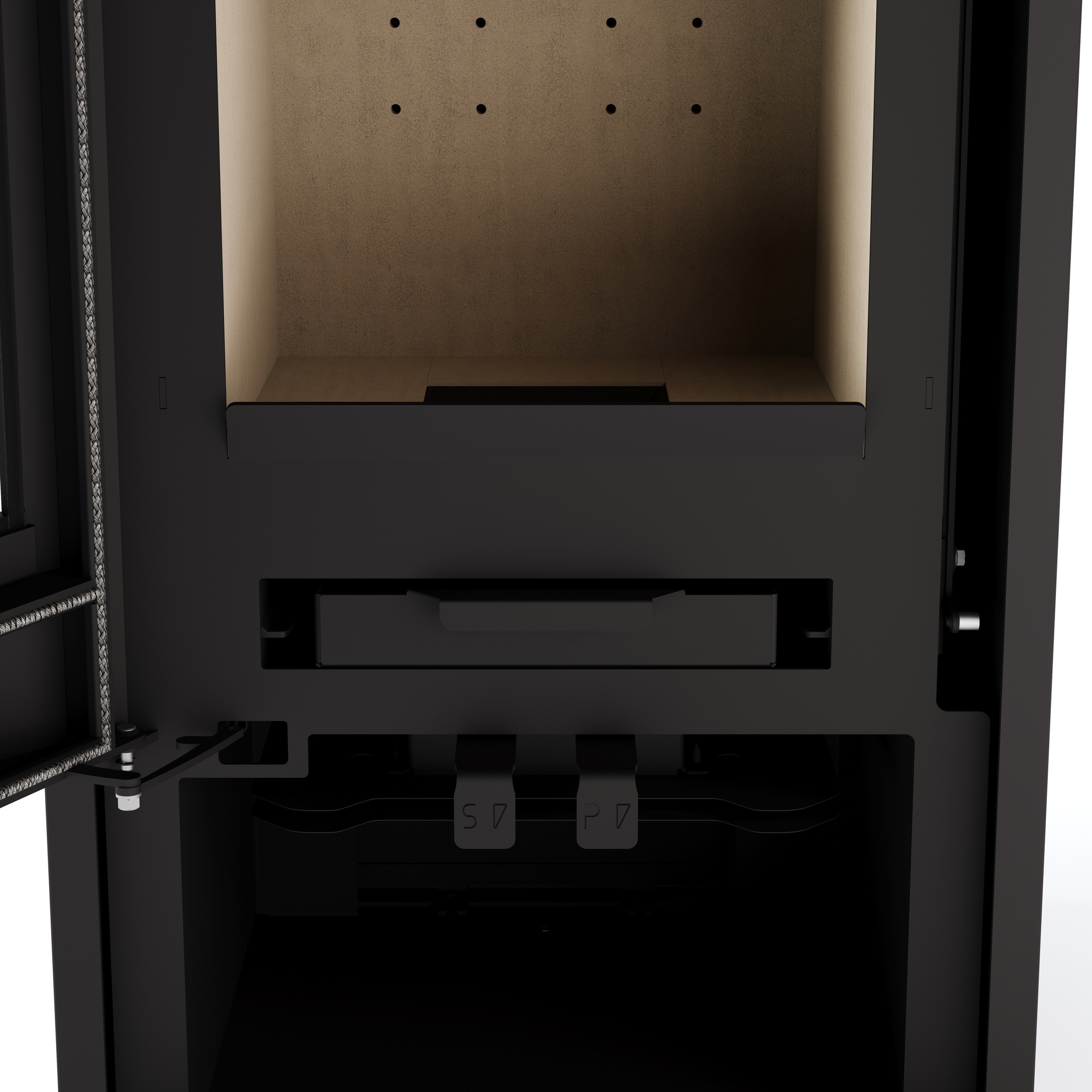 JUSTUS Kaminofen »Lara Stahl Schwarz Exklusiv« Aufstellort in deinem Zuhause, Top & Teefachstein