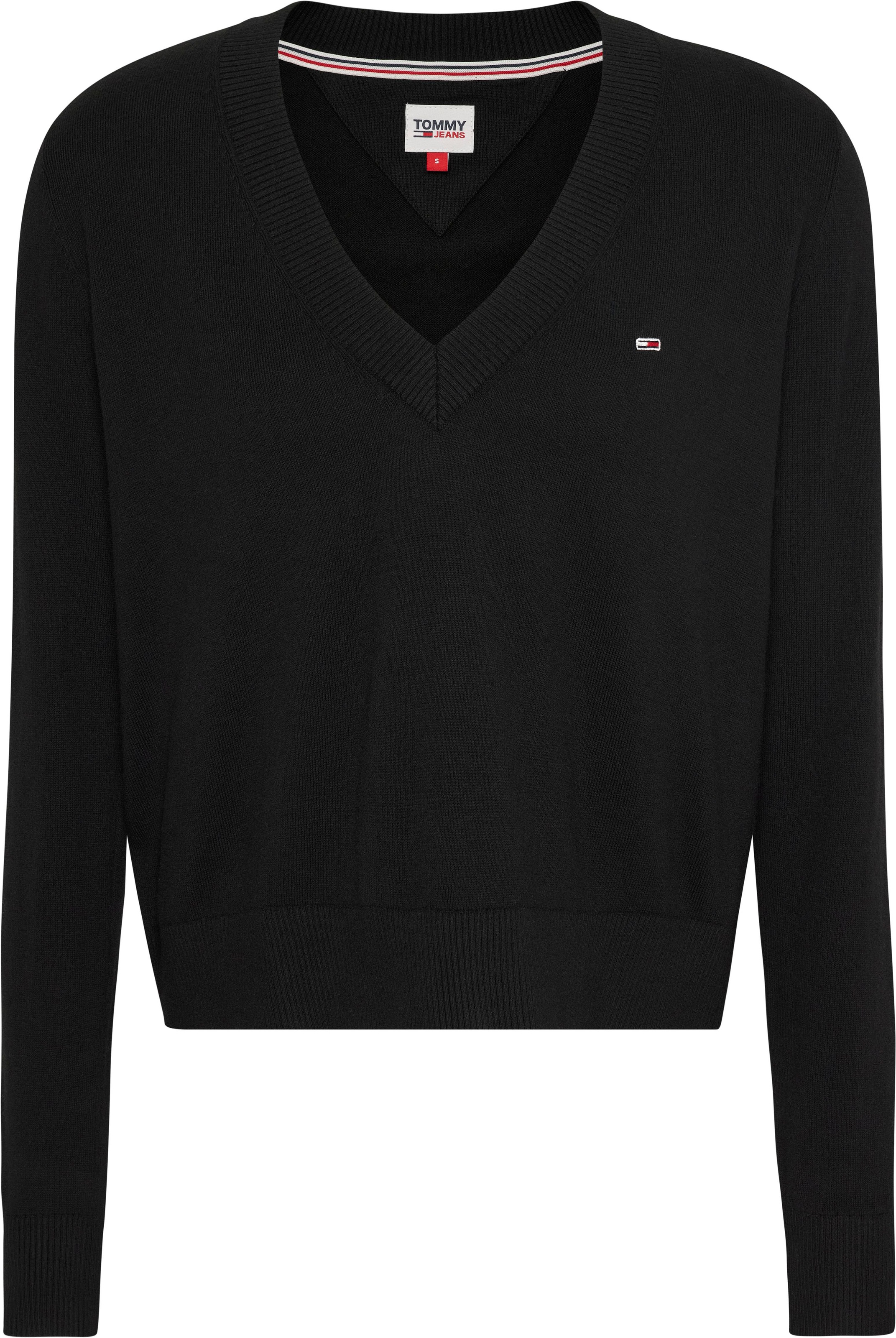 Tommy Jeans V-Ausschnitt-Pullover »TJW ESSENTIAL VNECK SWEATER«, mit Tommy Jeans Markenlabel