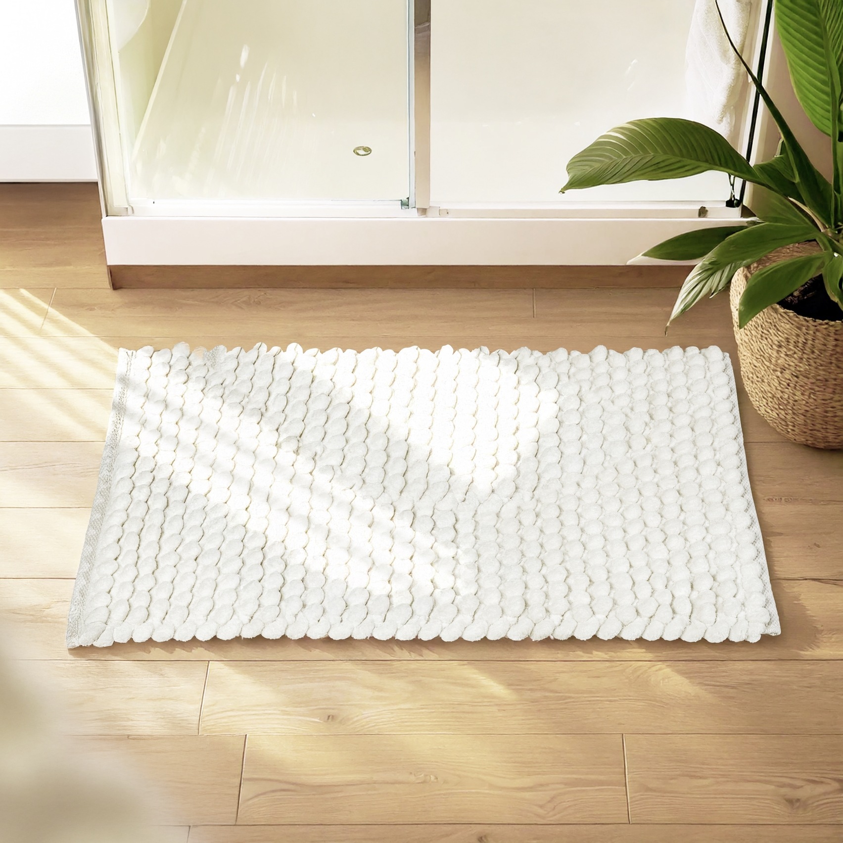 WENKO Badematte »Solivo« Höhe 30 mm rutschhemmend beschichtet mit moderner Struktur, fusselfrei, stark wasserabsorbierend
