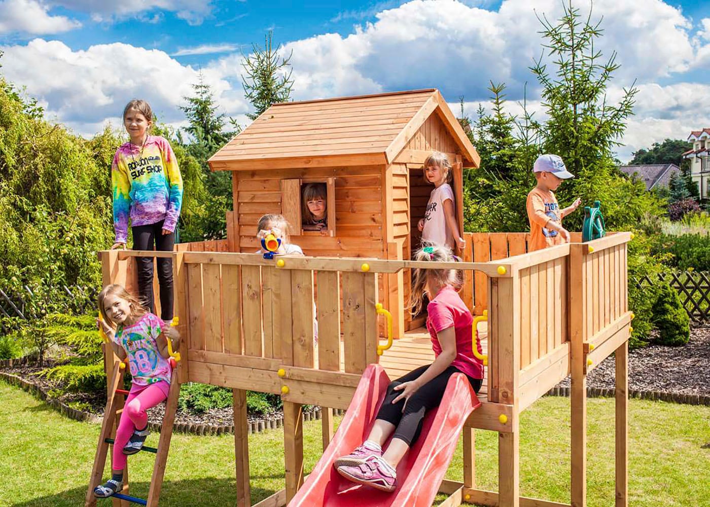 FUNGOO Spielturm »MAXI SET SPIDER LAND«, mit Schaukel & Rutsche, Klettererweiterung