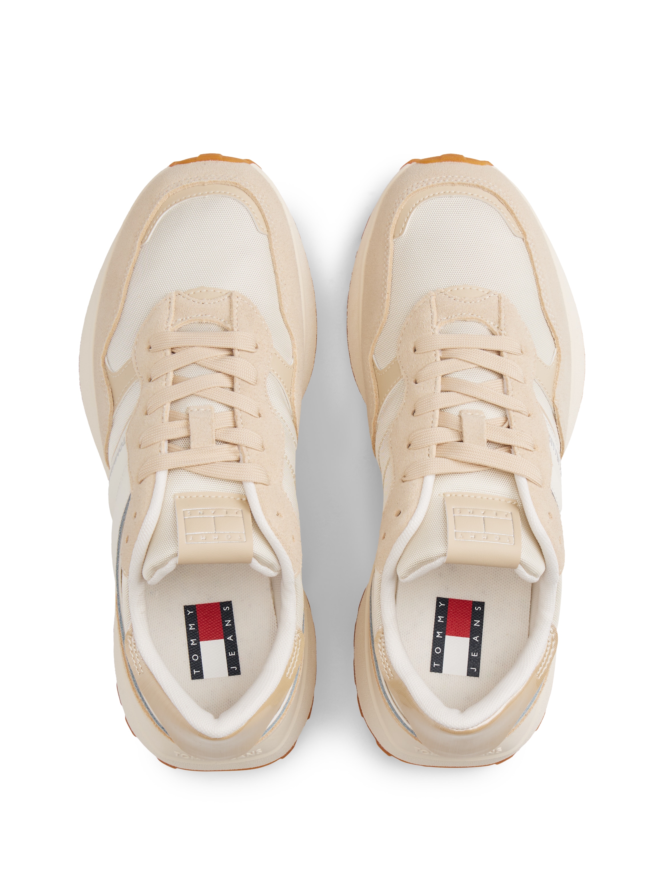 Tommy Jeans Plateausneaker »TJW CLEATED RUNNER«  , Freizeitschuh, Halbschuh, Schnürer mit Kontrastbesatz