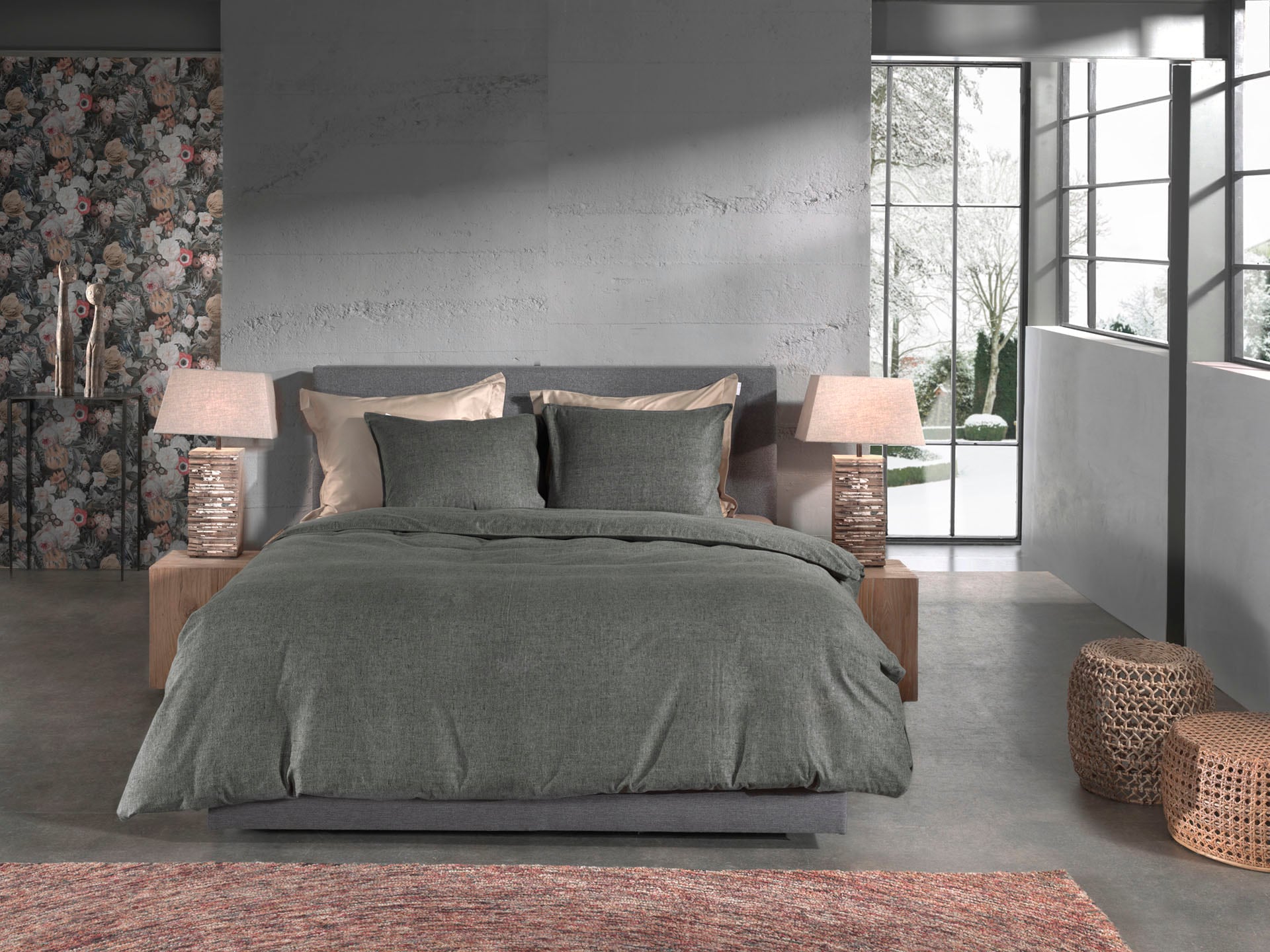 Heckett & Lane Bettwäsche »Franela« 2 Stk. tlg. Uni Design, hochwertiges Fl günstig online kaufen