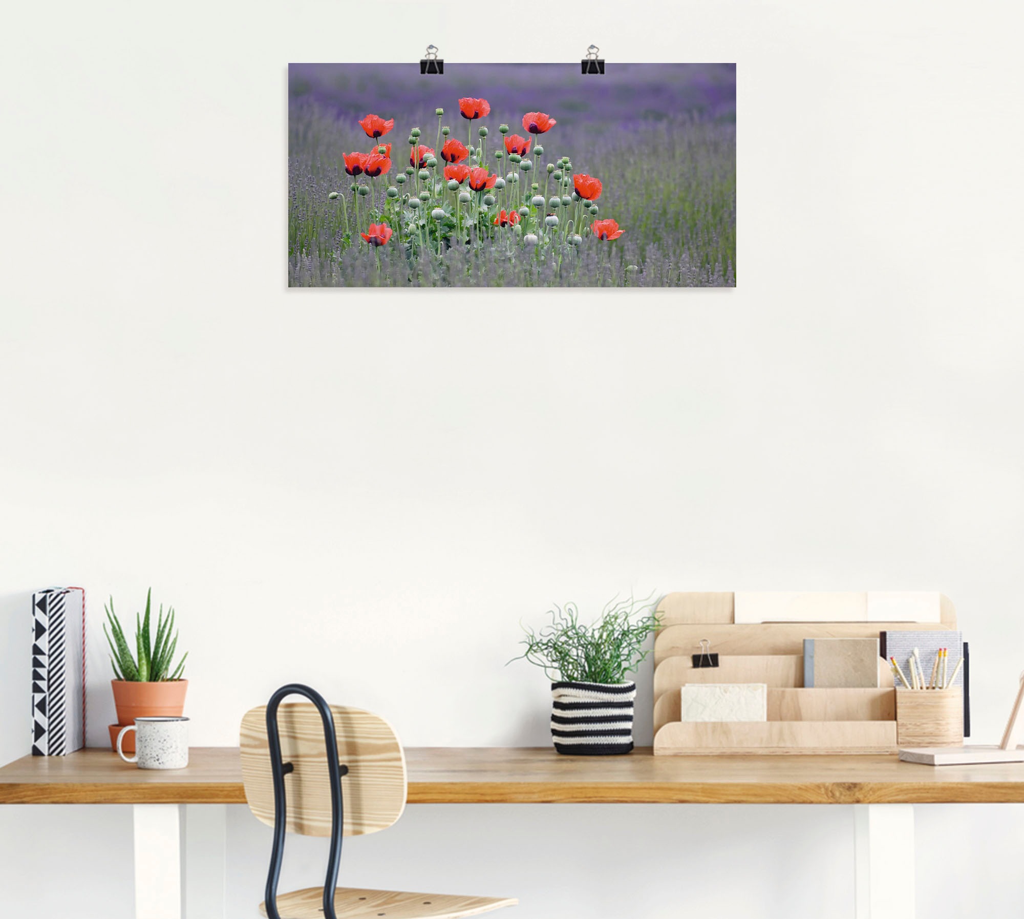 Artland Wandbild »Lavendelfarm in Sequim - Mohnblumen«, Blumenwiese, (1 St.), als Leinwandbild, Poster, Wandaufkleber in verschied. Größen