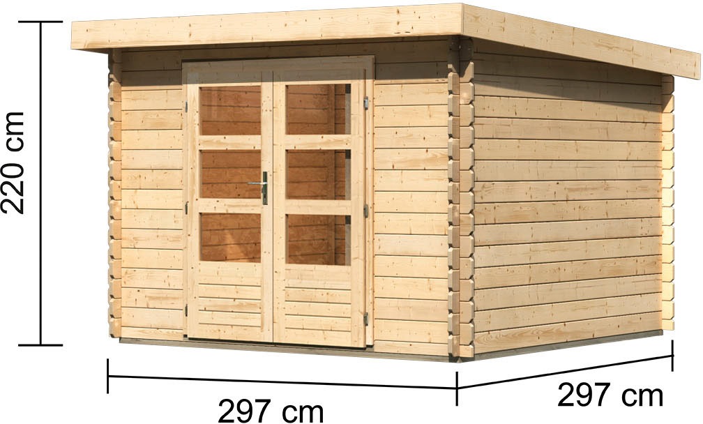 Karibu Gartenhaus »Schloßsee 5«, terragrau oder naturbelassen