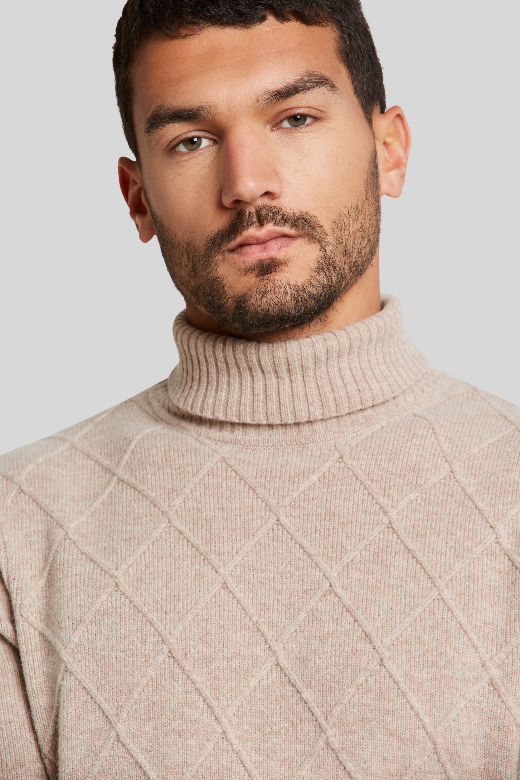 bugatti Rollkragenpullover, mit 3-D-Rautenmuster