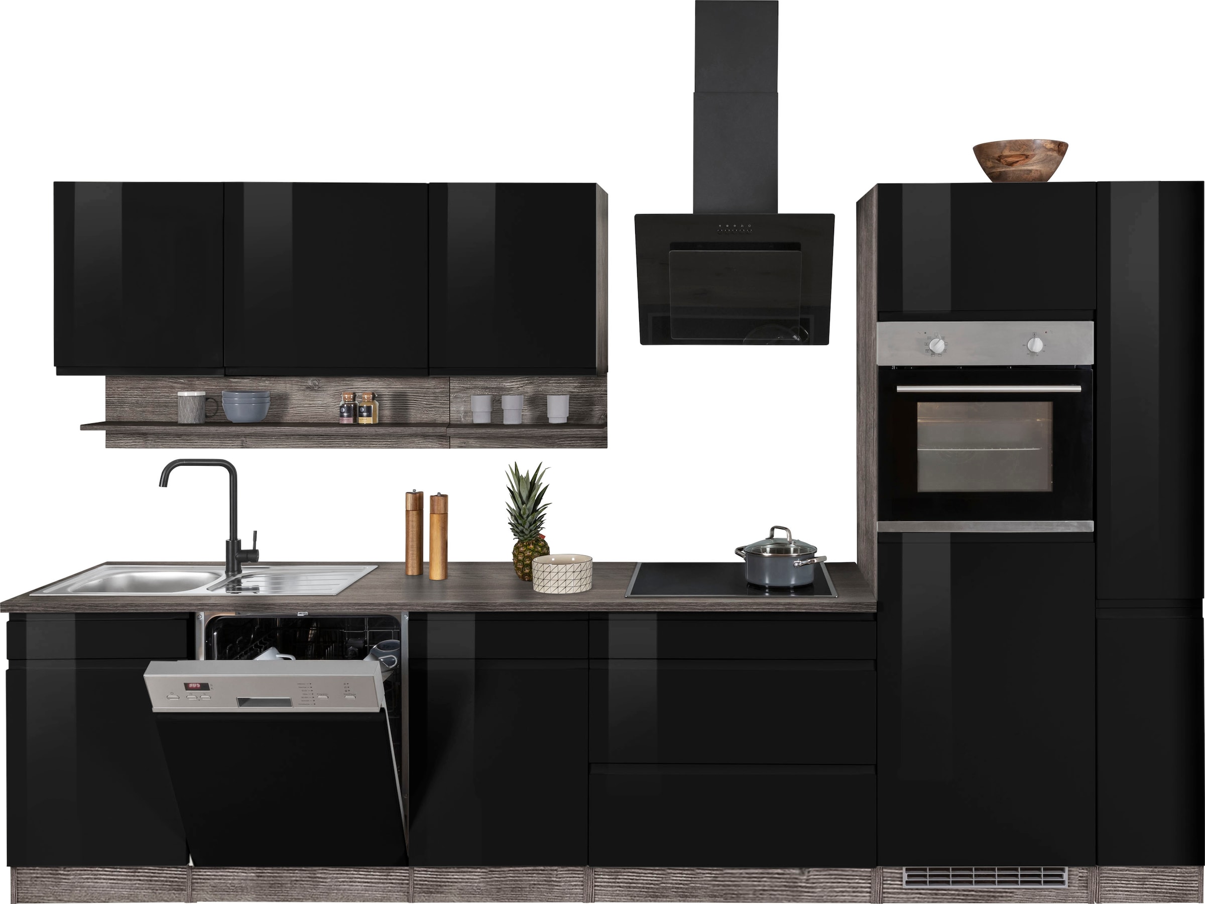 KOCHSTATION Küchenzeile »KS-Virginia«, Breite 330 cm, ohne E-Geräte
