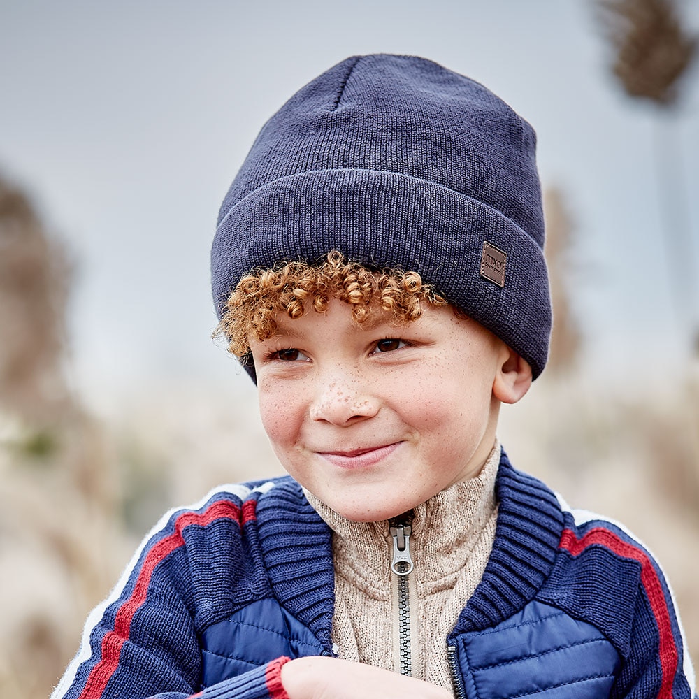 MAXIMO Beanie, Strick, breiter Umschlag, gefüttert, wärmend, weich, unifarben