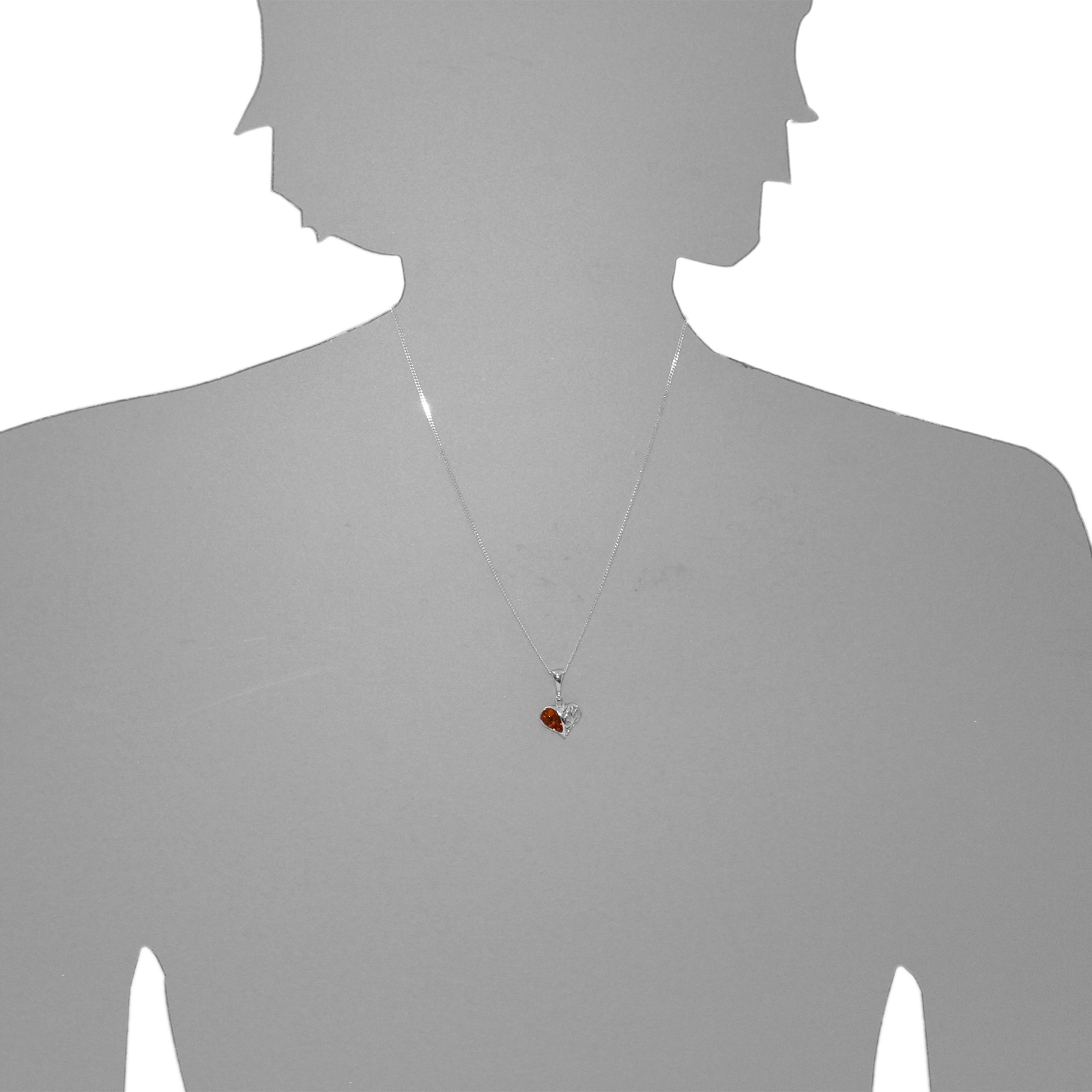 OSTSEE-SCHMUCK Kette mit Anhänger »Ostsee-Schmuck Kette mit Anhänger Herz 15 mm«, (2 tlg.)