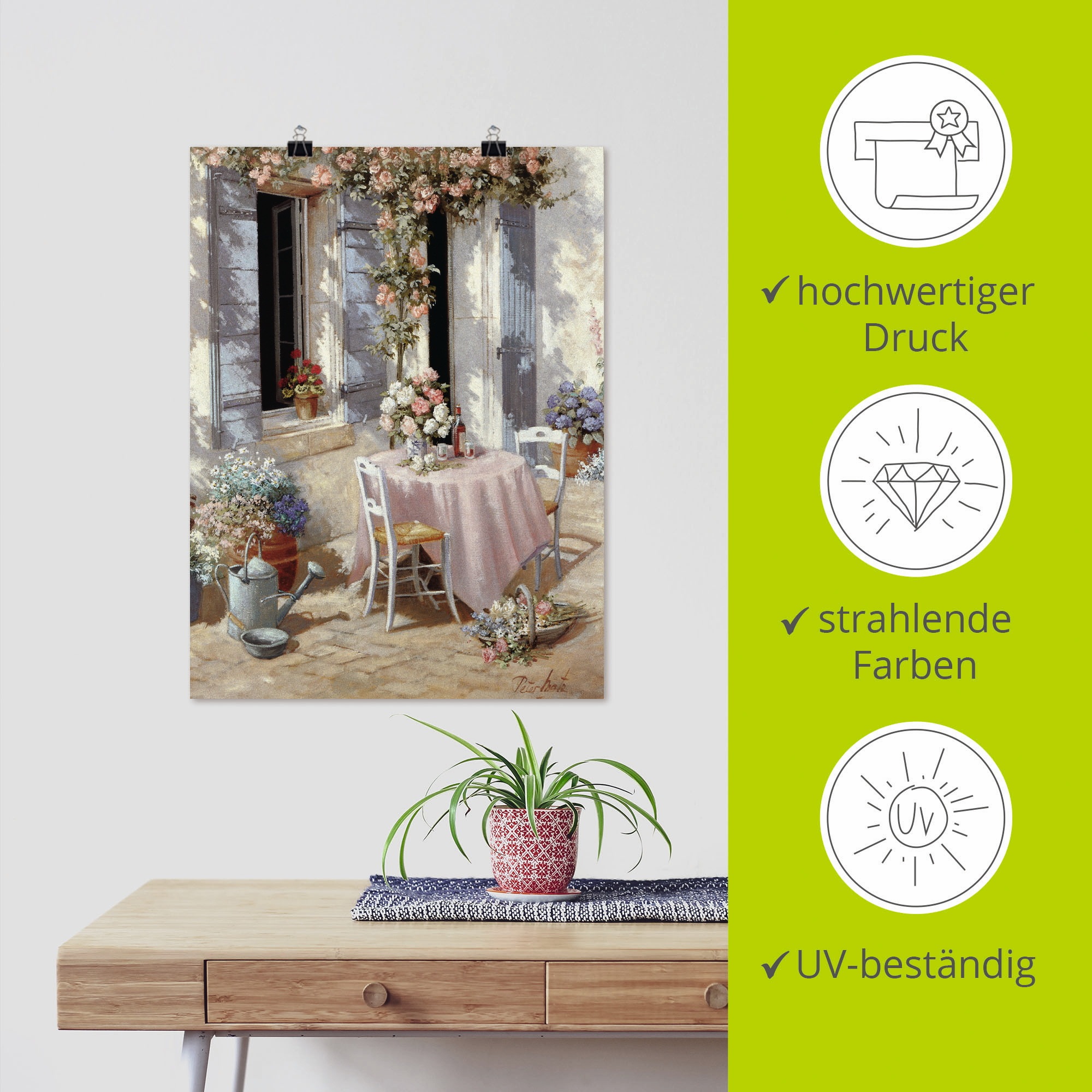 Artland Wandbild »Einladung«, Garten, (1 St.), als Leinwandbild, Poster in verschied. Größen