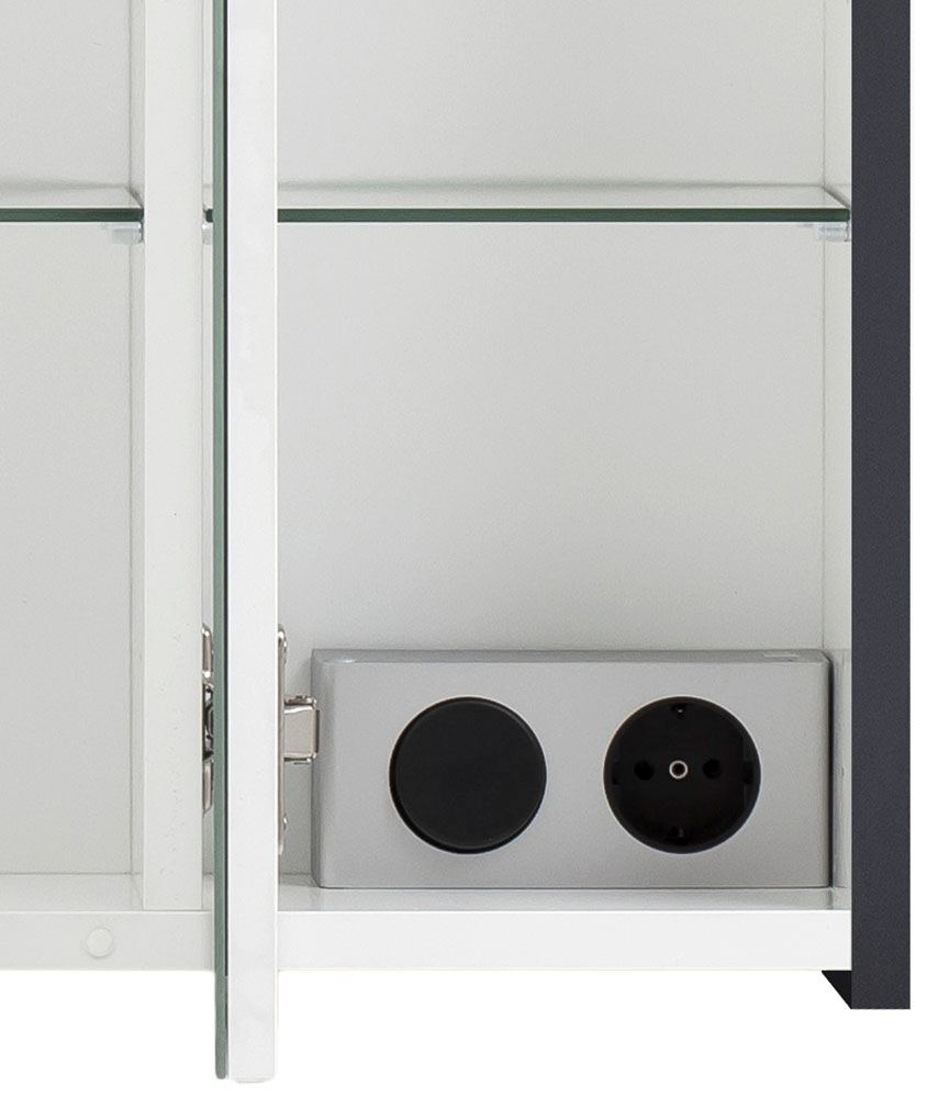 Schildmeyer Spiegelschrank »Lovis, Breite 74 cm«, Mit LED-Leuchte und Schalter-/Steckdoseneinheit