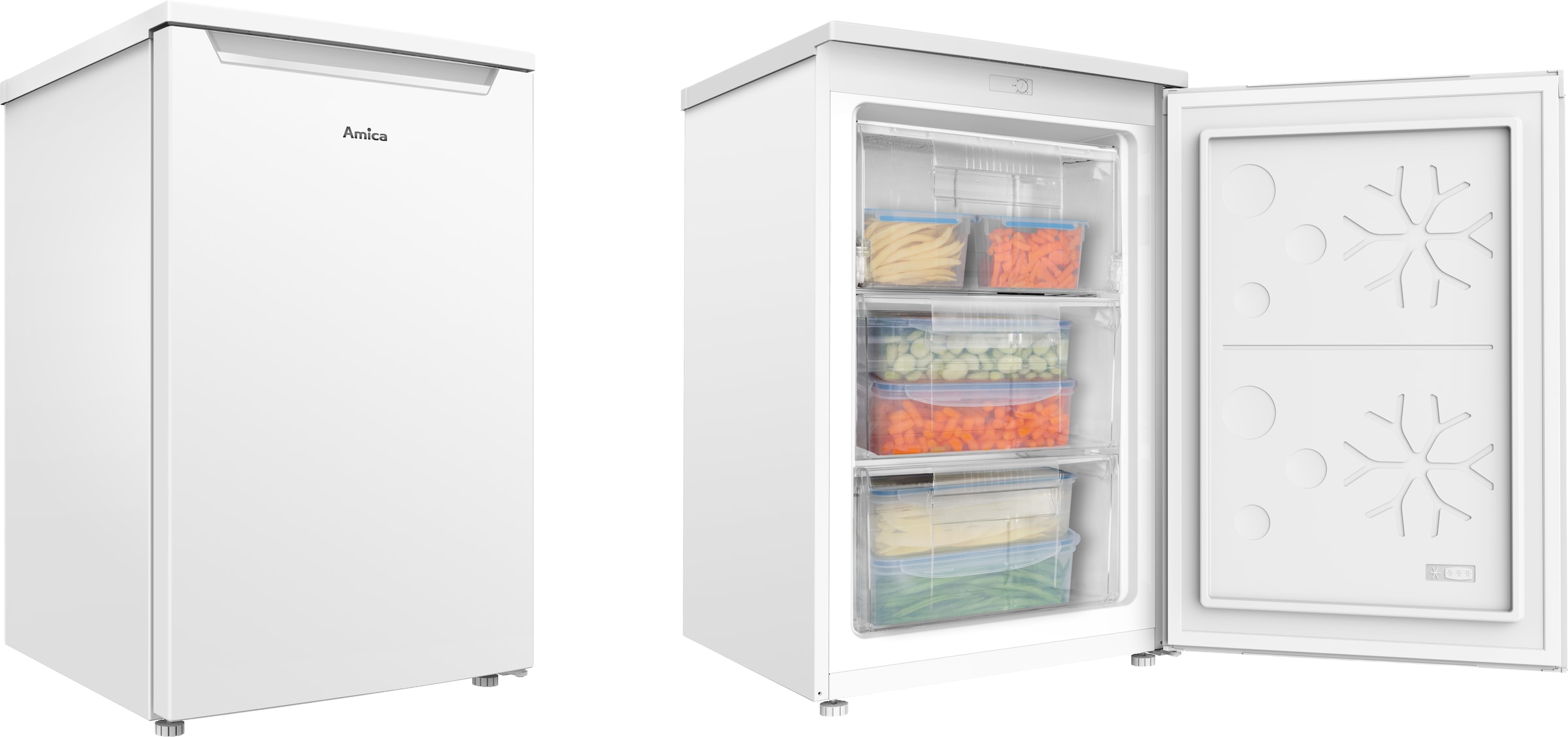 Amica Gefrierschrank »GS 321 101 W« 85 cm hoch 55 cm breit Leise Power für Tiefkühlvorräte – passt in jede Ecke