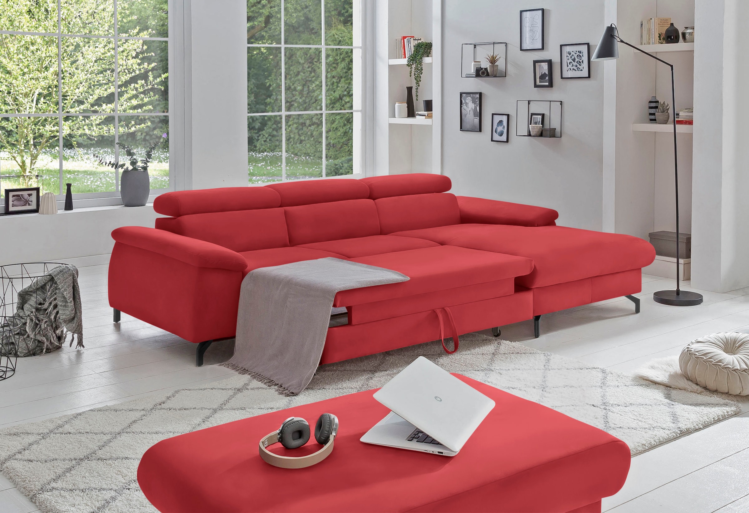 COTTA Ecksofa »Kitty L-Form«, inkl. Kopfteilverstellung, optional mit Bettfunktion u. Bettkasten