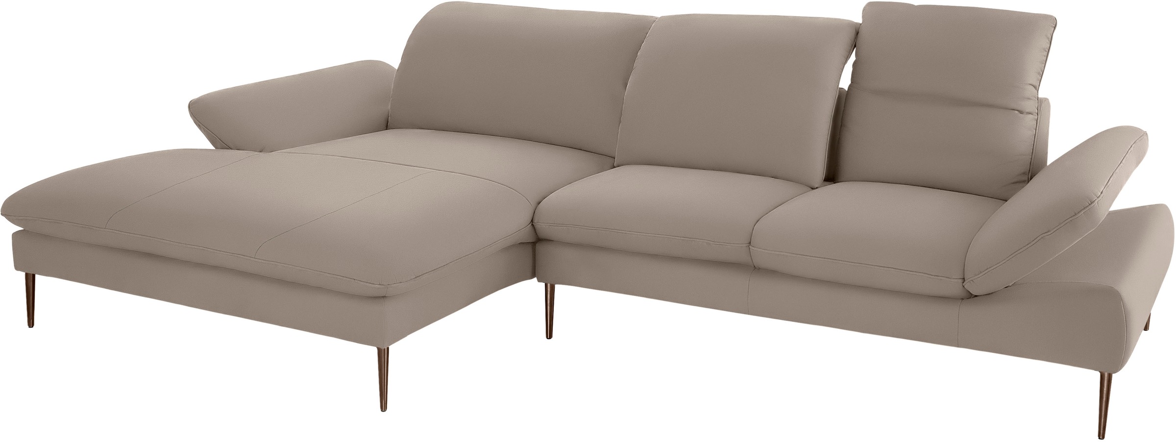 W.SCHILLIG Ecksofa »enjoy&MORE, Designsofa, bequem, elegant und zeitlos, L-Form«, Sitztiefenverstellung, Füße bronze pulverbeschichtet, Breite 340 cm