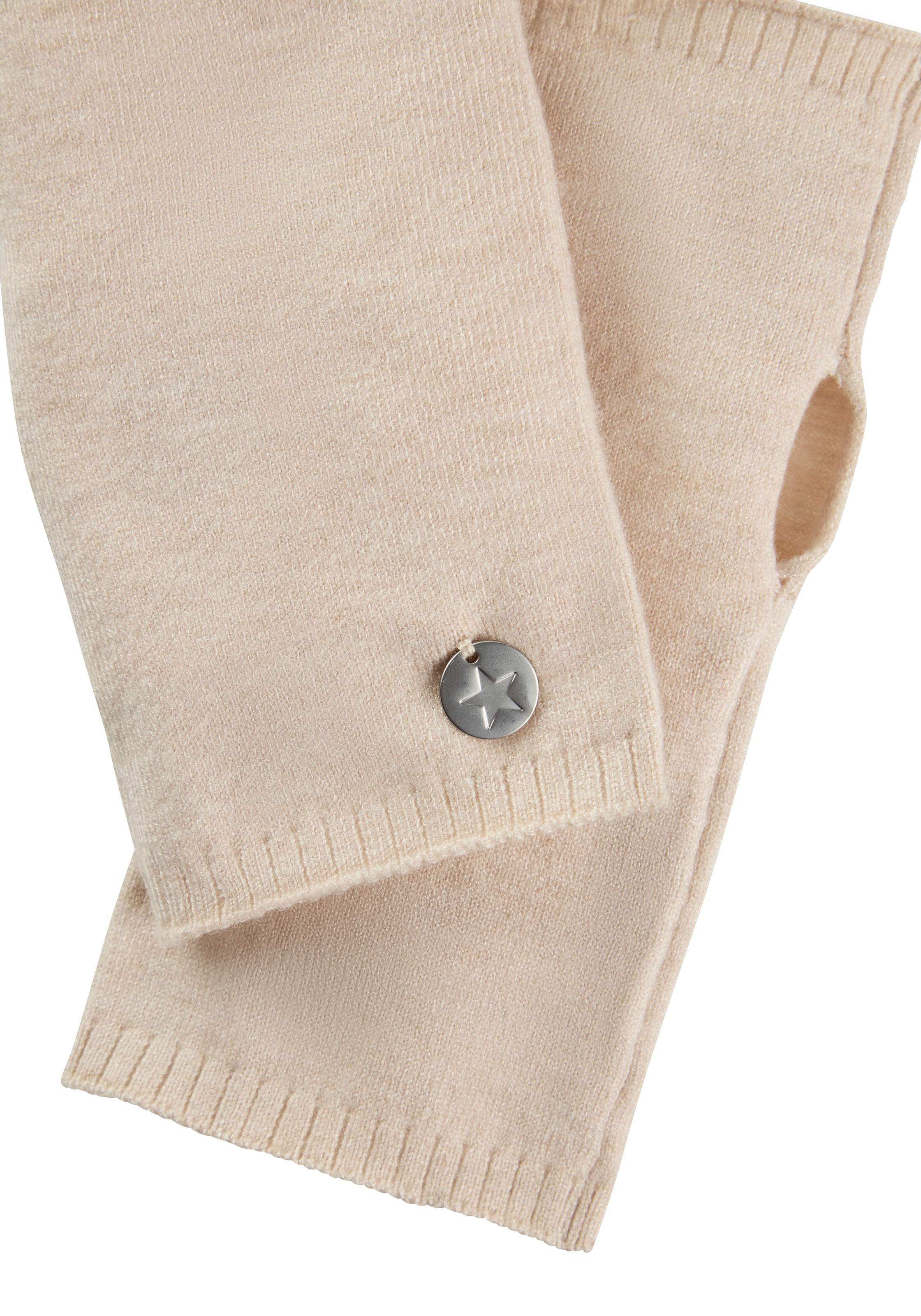 Laura Scott Armstulpen 2 Stk. aus kuscheligem Strick mit süßem Metall-Badge - NEW