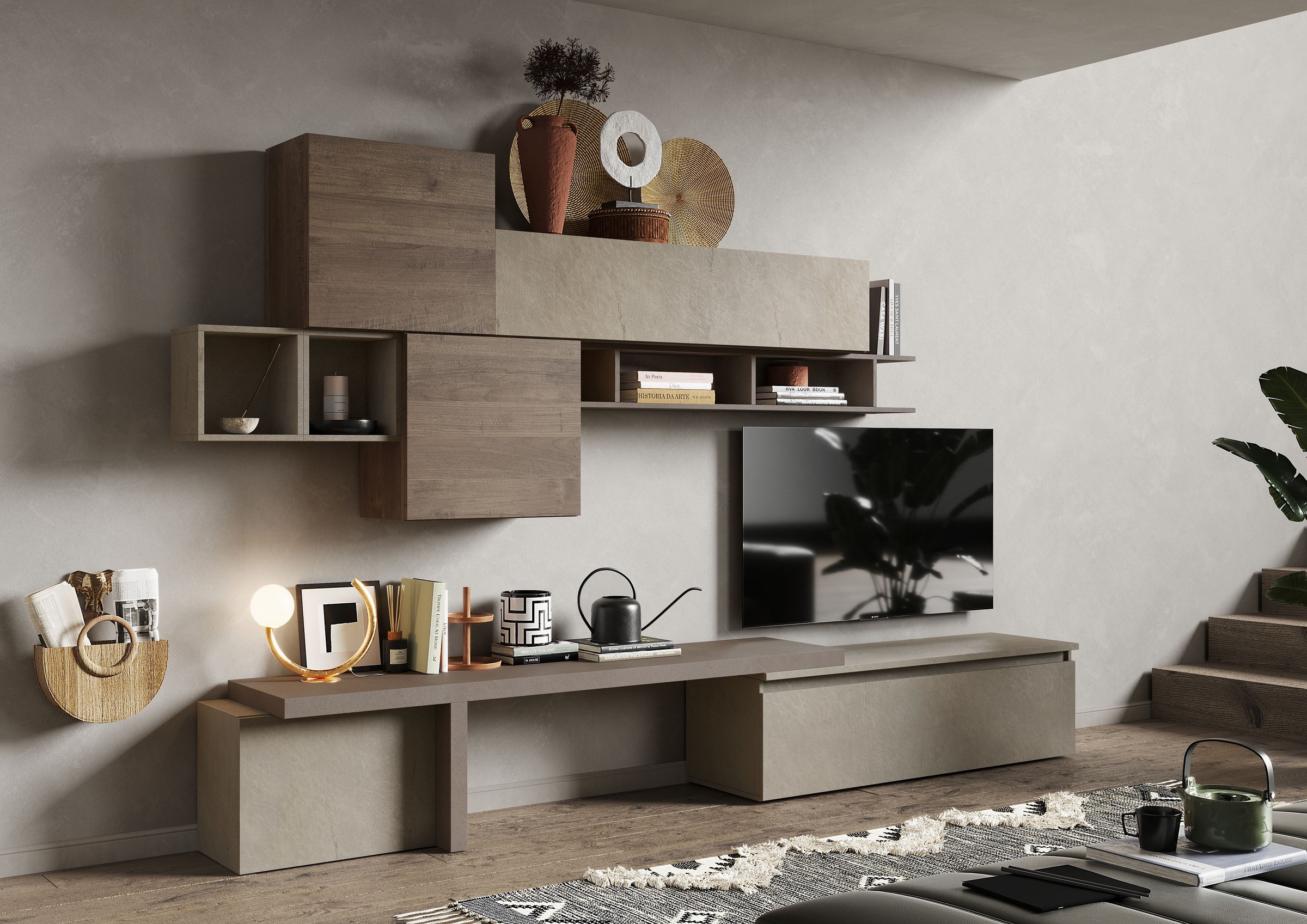 INOSIGN Wohnwand »INFINITY, 8tlg. Breite 330 cm, Höhe variabel (Lowboard, T günstig online kaufen