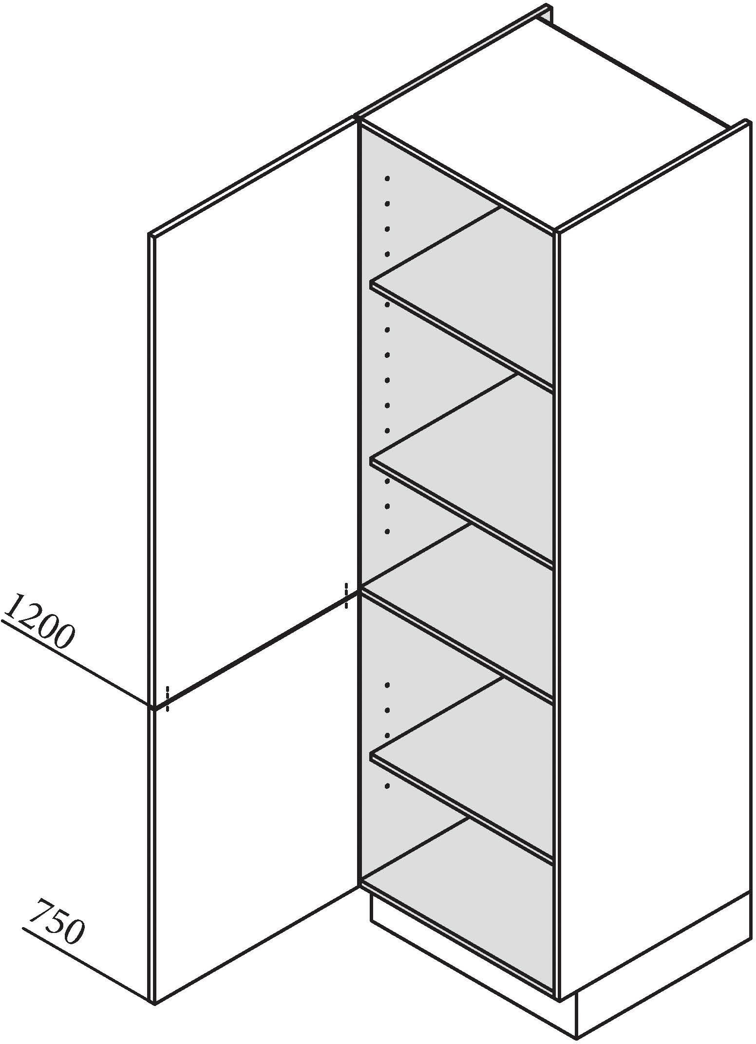 Express Küchen Vorratsschrank »ARTA«, vormontiert, Breite 60 cm, Höhe 207 cm