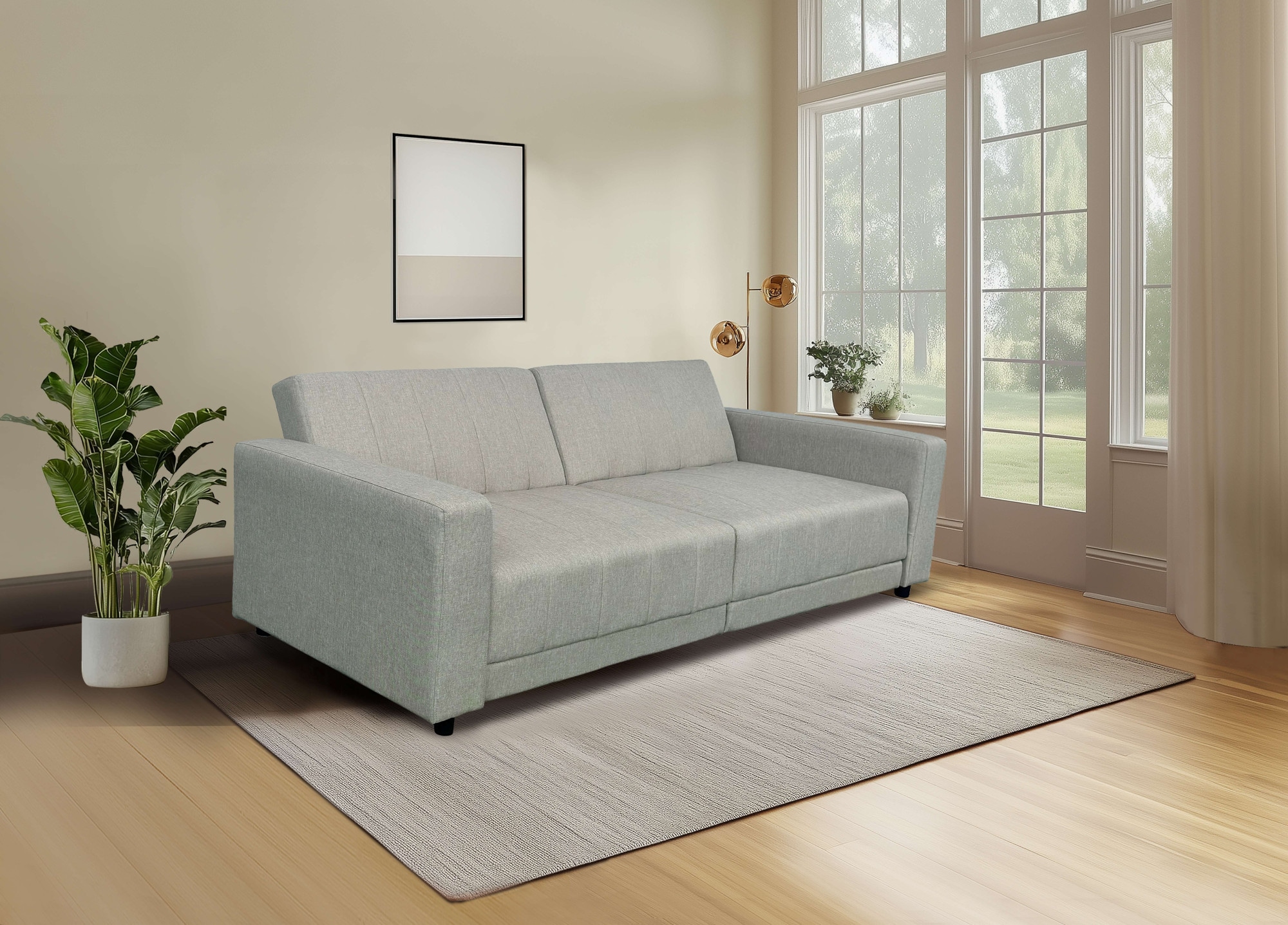 Dorel Home 3-Sitzer »Allie II Schlafsofa 225 cm«, Bett-Funktion (108/190cm), Rückenlehne 2-teilig, mit Steppung