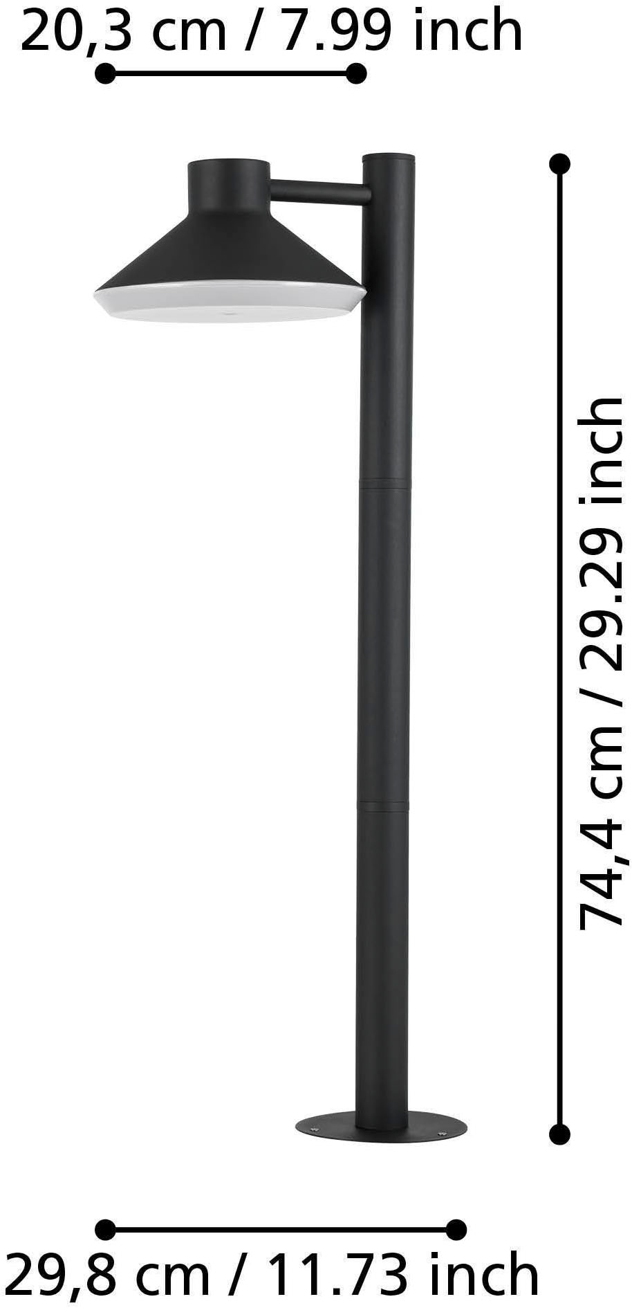 EGLO Sockelleuchte »Ninnarella Stehlampe, Außenlampe, Metall und Kunststoff, GU10, IP44« GU10 1 Stk. Stehleuchte - L25 x B20,5 x H74,5 cm - schwarz - 1X4,6W inkl.