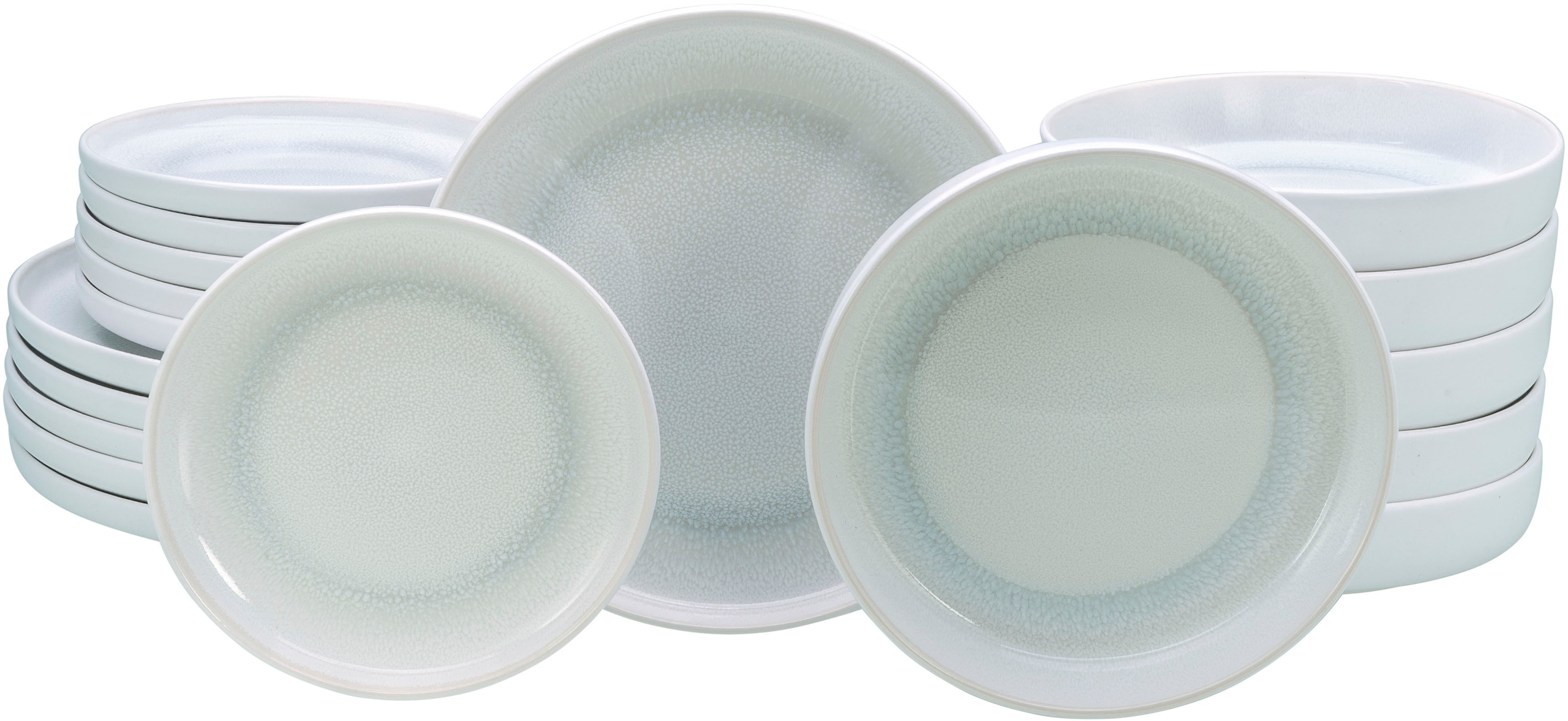 OTTO home Teller-Set »modernes Geschirr-Set, Service Lykk« hohe Haltbarkeit, spülmaschinen- & mikrowellengeeignet, Reaktivglasur