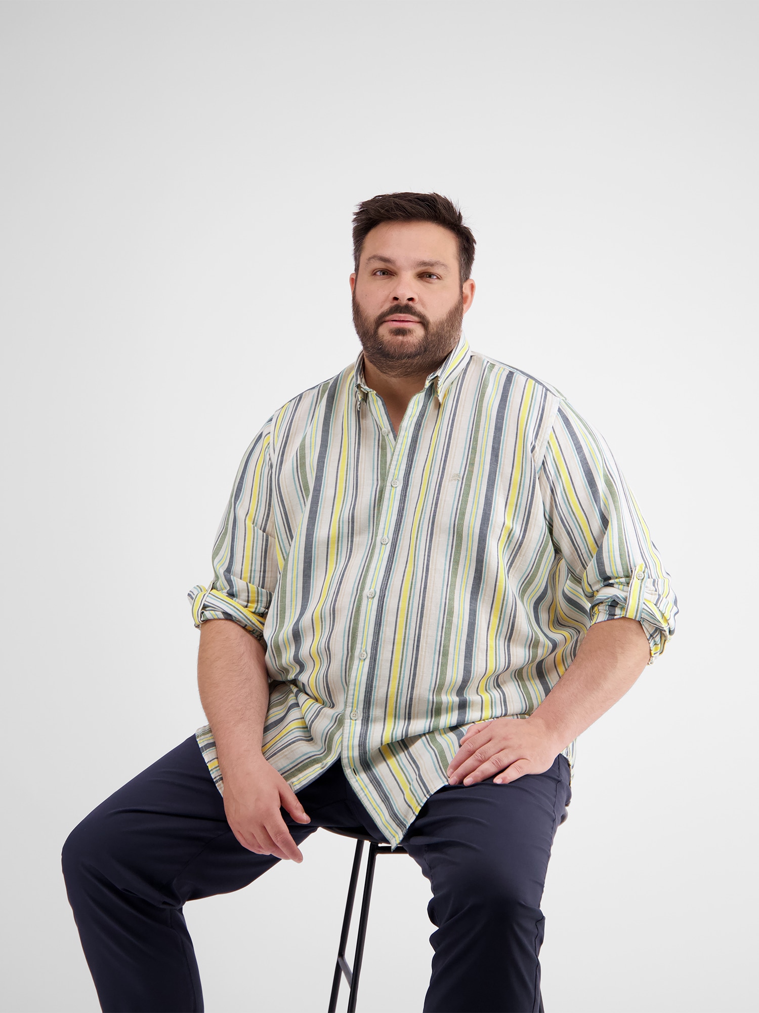 LERROS Langarmhemd »LERROS Modisches Streifenhemd für Herren, in Übergrößen«