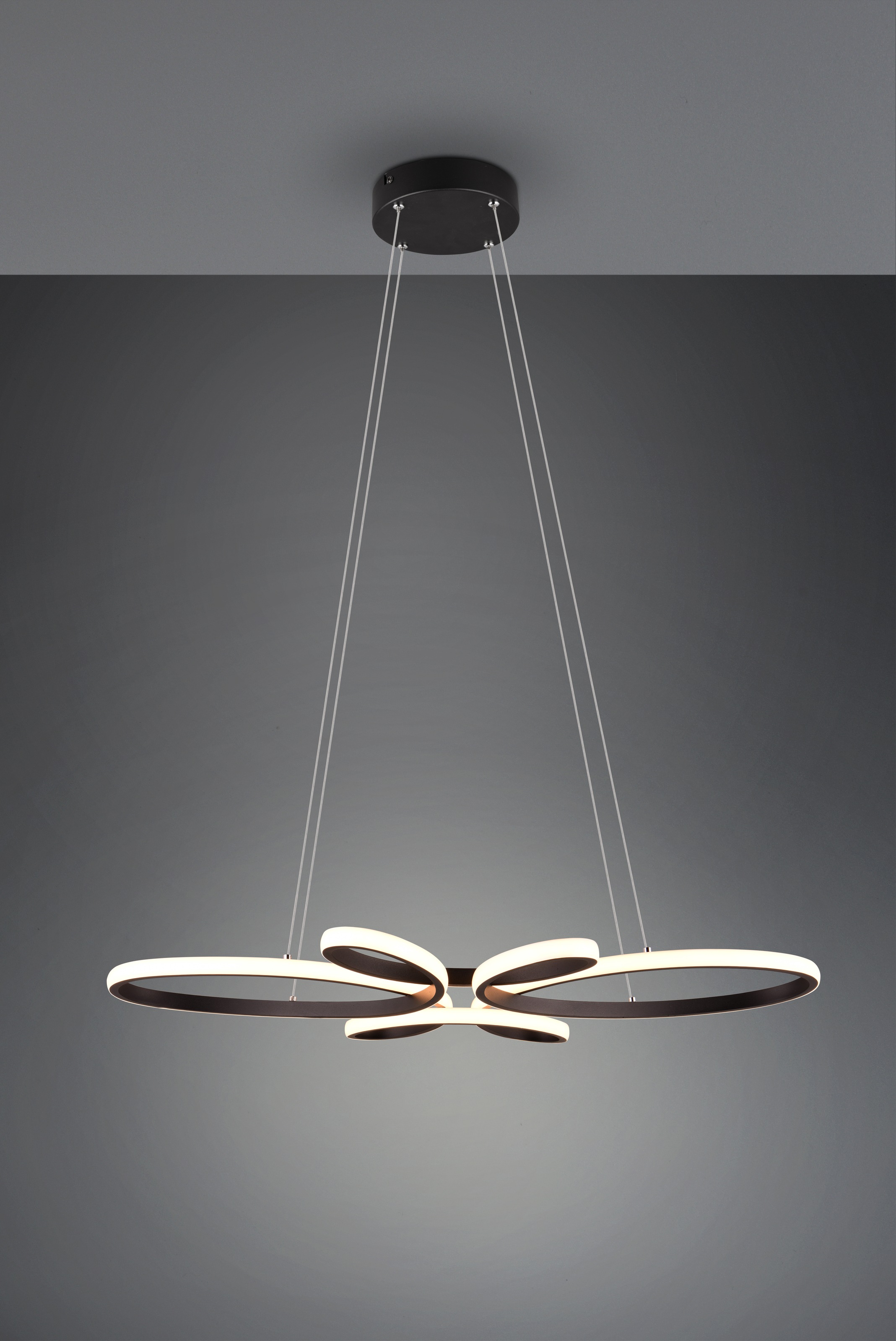 TRIO Leuchten LED Pendelleuchte »FLY, Hängelampe LED 32W 3900 Lumen warmweiß 3000K 3-Stufen dimmbar«, 1 flammig, Leuchtmittel LED-Board | LED fest integriert, höhenverstellbar: max 150cm, Maße 83x45 cm, Hängeleuchte Küche Wohnen