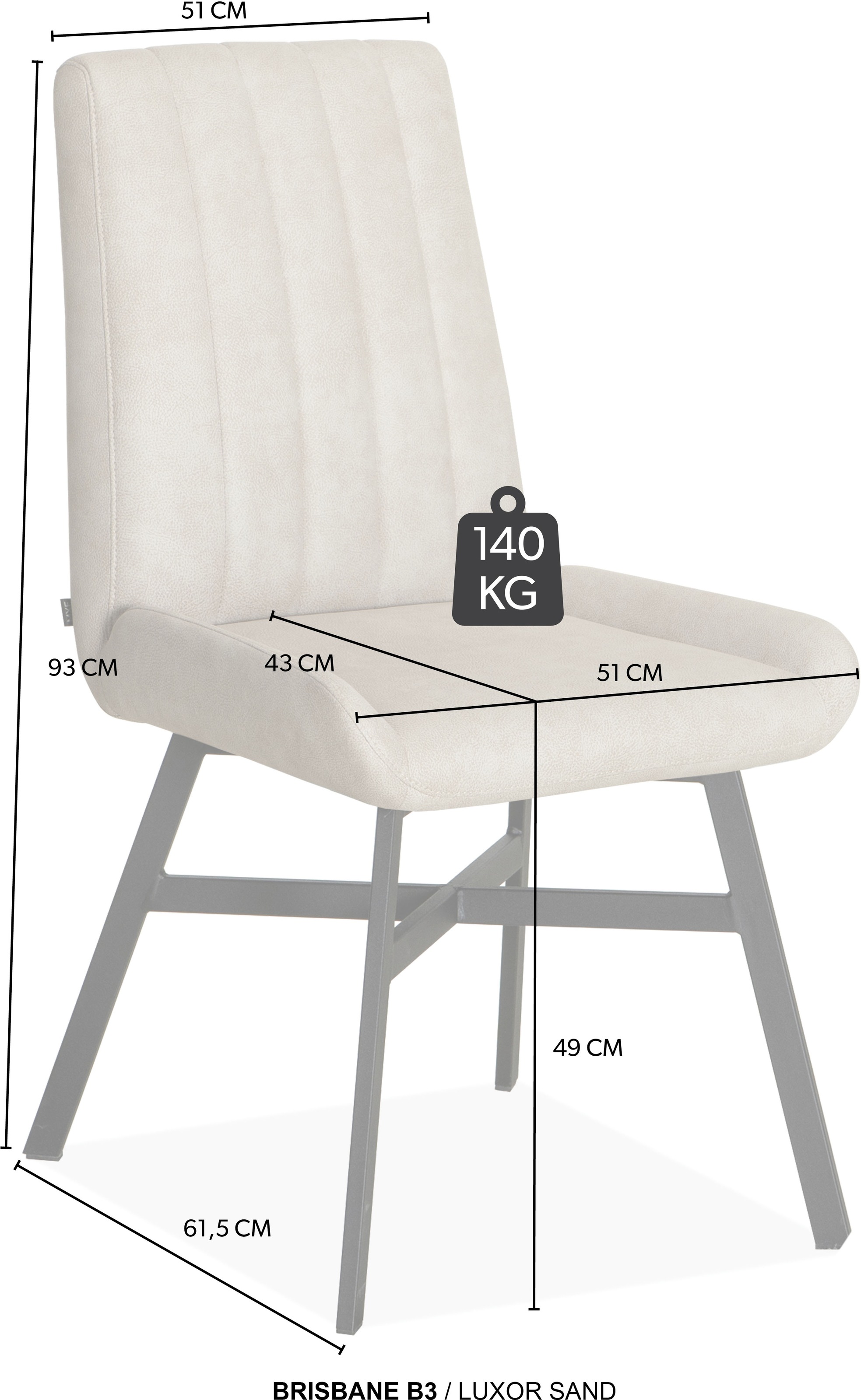 OMG Design Esszimmerstuhl »Brisbane« (Set) 1 Stk.Esszimmerstuhl, pflegeleichter Bezug