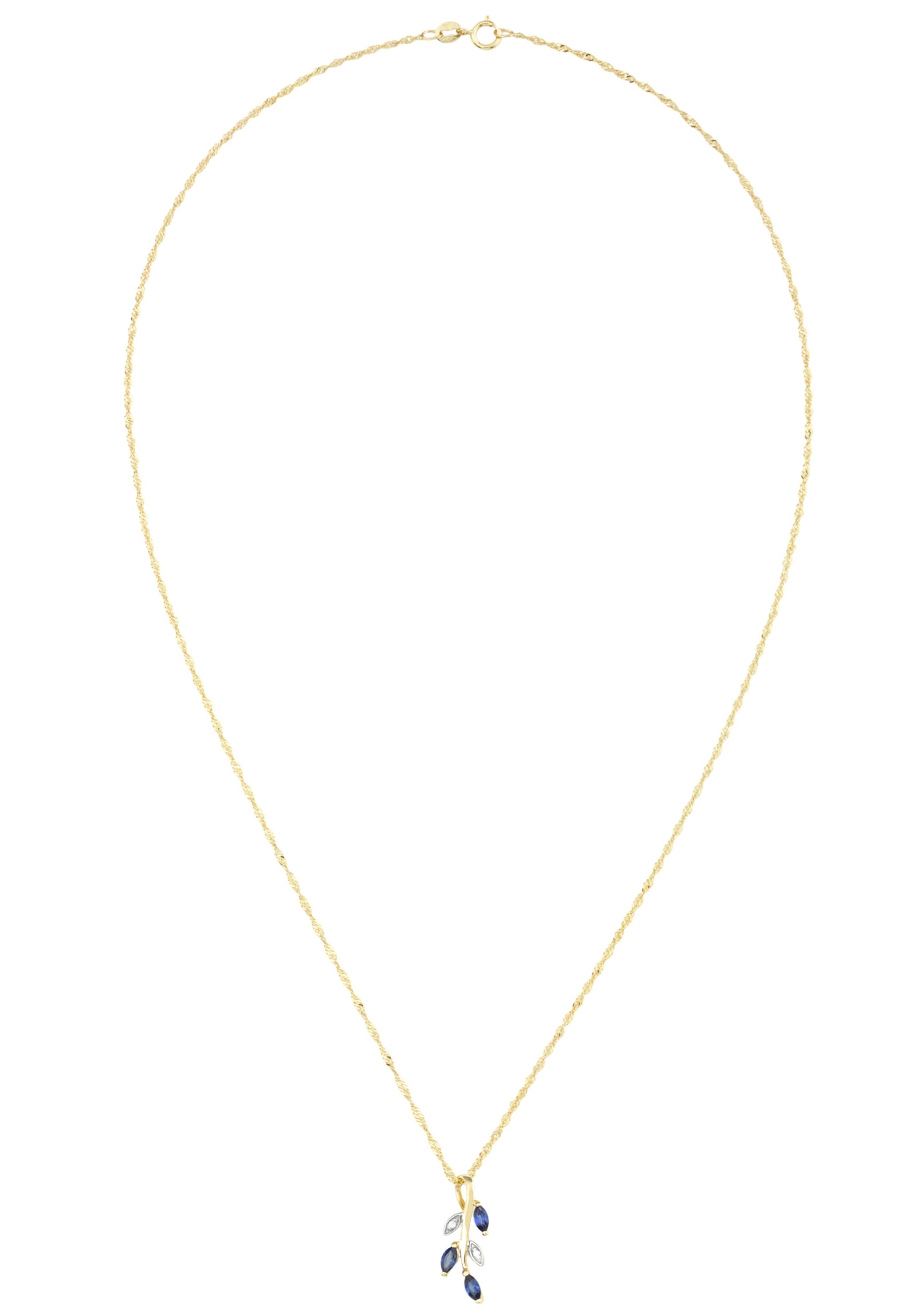 Amor Kette mit Anhänger »Blütenranke« mit Zirkonia (synth.)