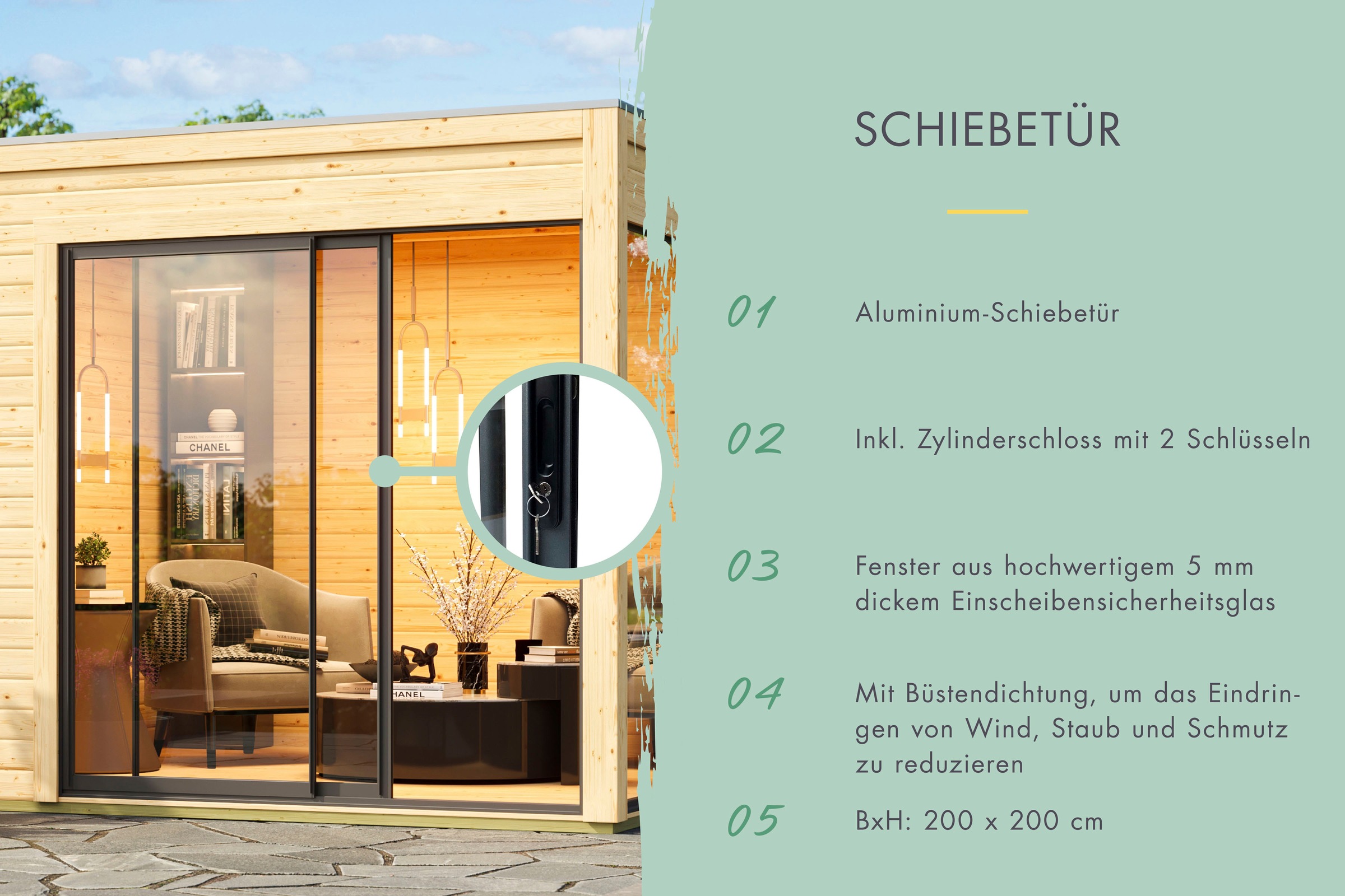 Karibu Saunahaus »Tammo 1A«, Ofen 9 kW ext. Strg.