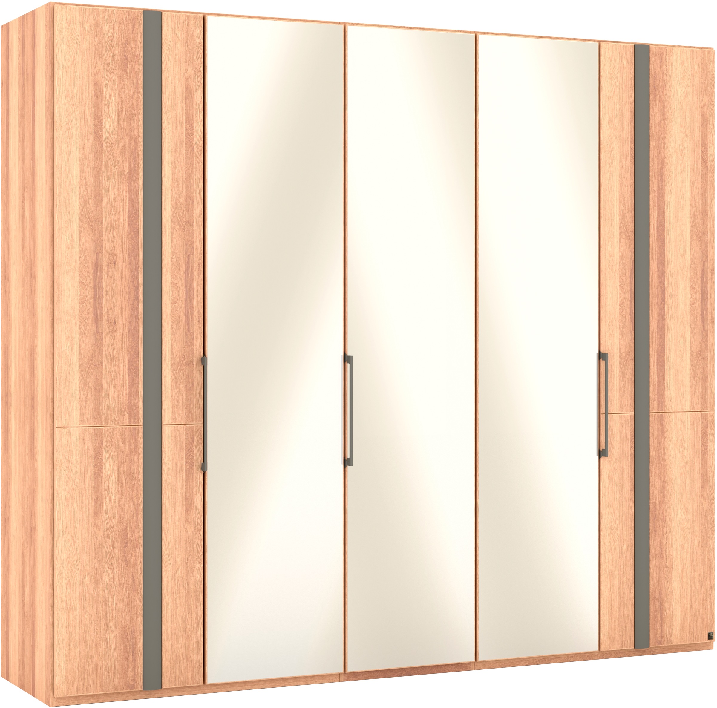 Musterring Drehtürenschrank »Sorrent, Kleiderschrank, Schrank«, (mit Türdämpfern, in 5 Breiten & 2 Höhen, extra Böden, MADE IN GERMANY), Türen Eiche massiv oder als Parsol-Bronze-Spiegel, verschiedene Maße